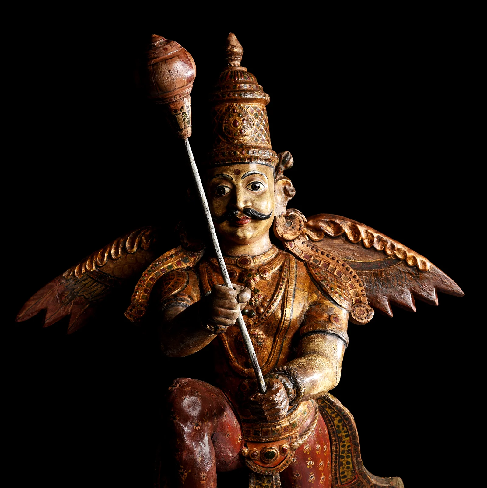 Painted South Indian Figure of Garuda - Late 19thC - Image 2