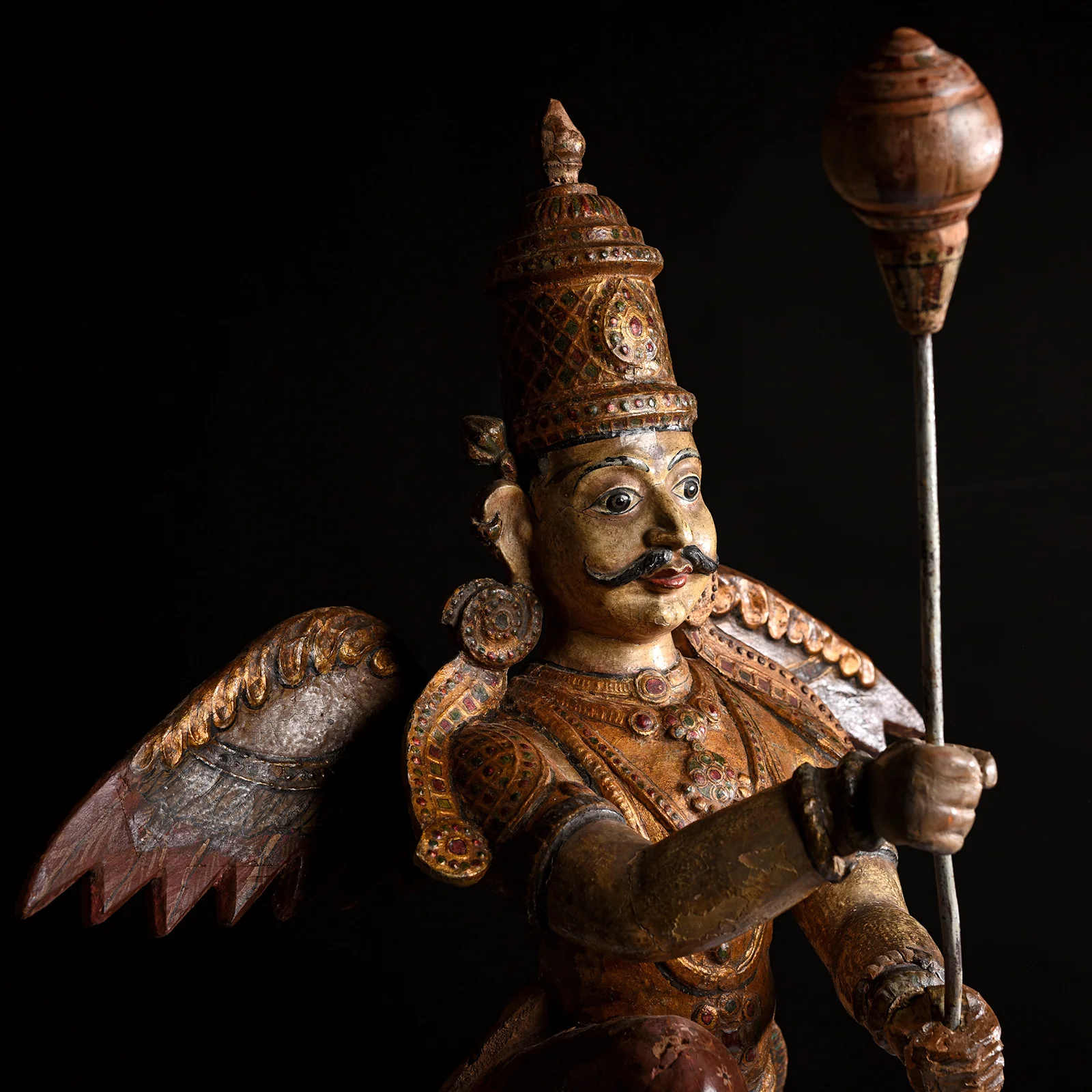 Painted South Indian Figure of Garuda - Late 19thC - Image 3