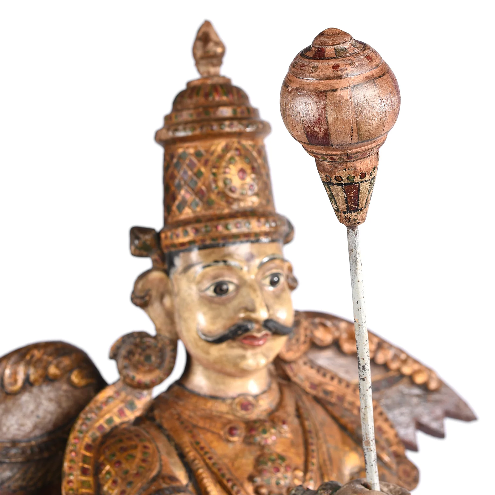Painted South Indian Figure of Garuda - Late 19thC - Image 7