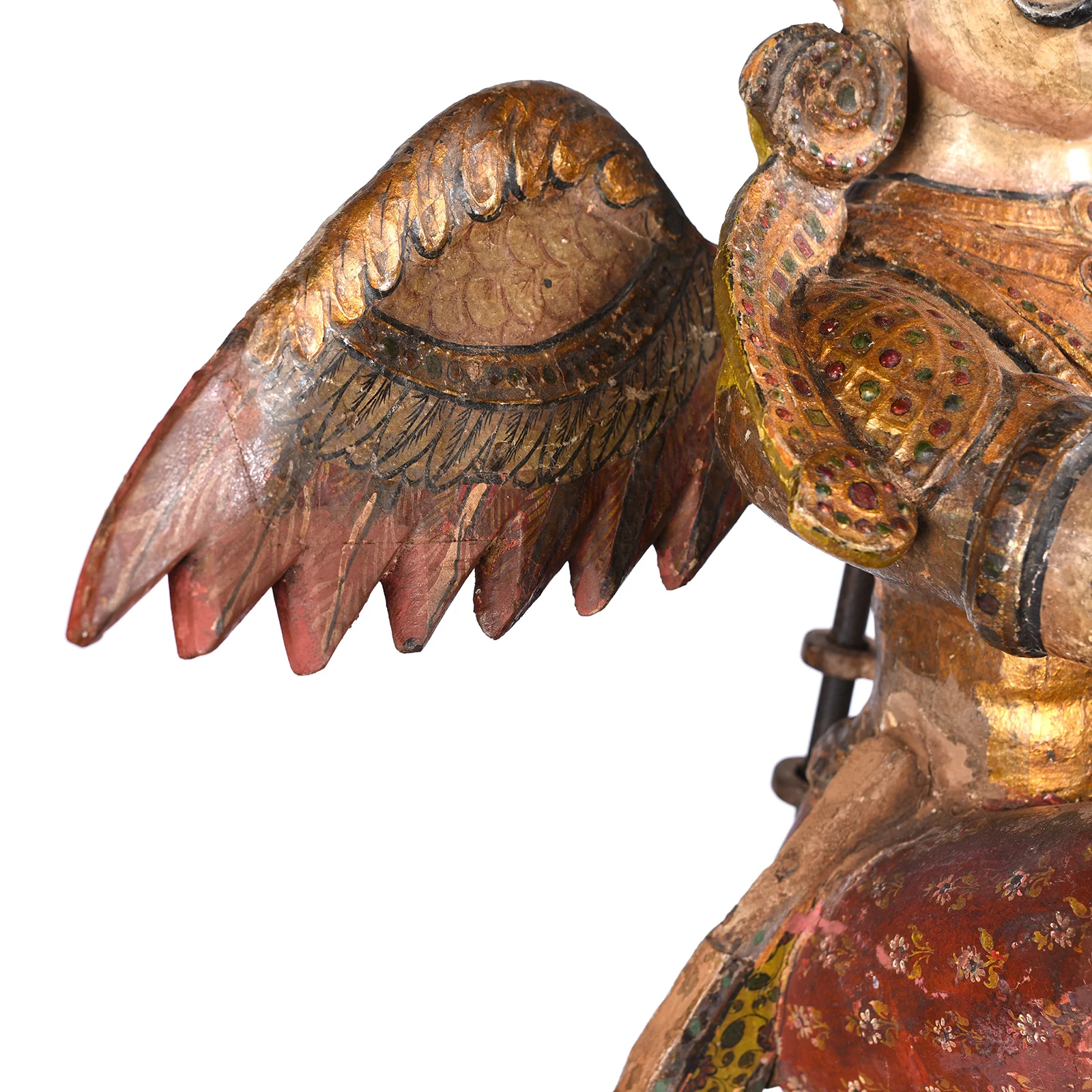 Painted South Indian Figure of Garuda - Late 19thC - Image 8