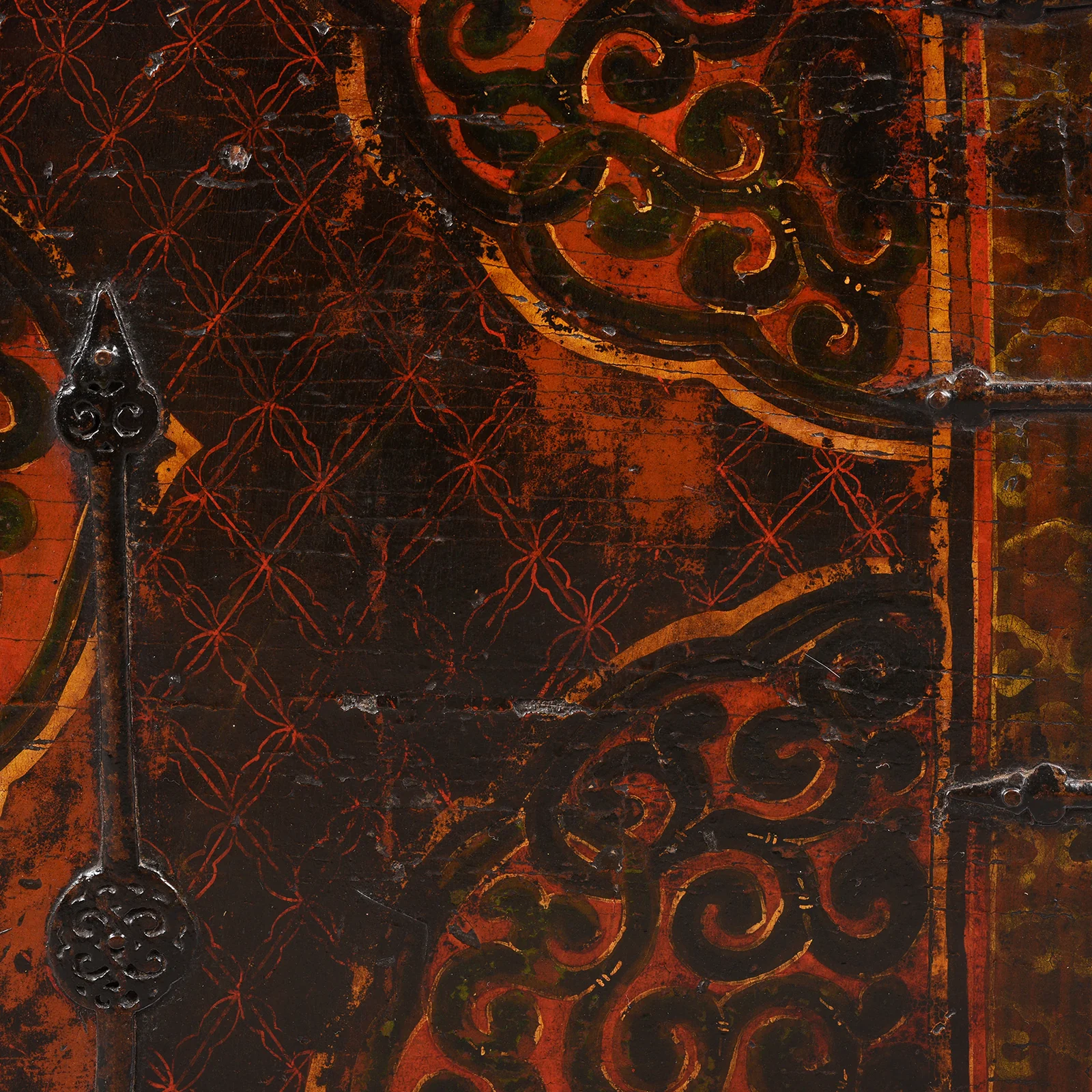 Painted Tibetan Chest With Flaming Jewels - 18th Century - Image 6