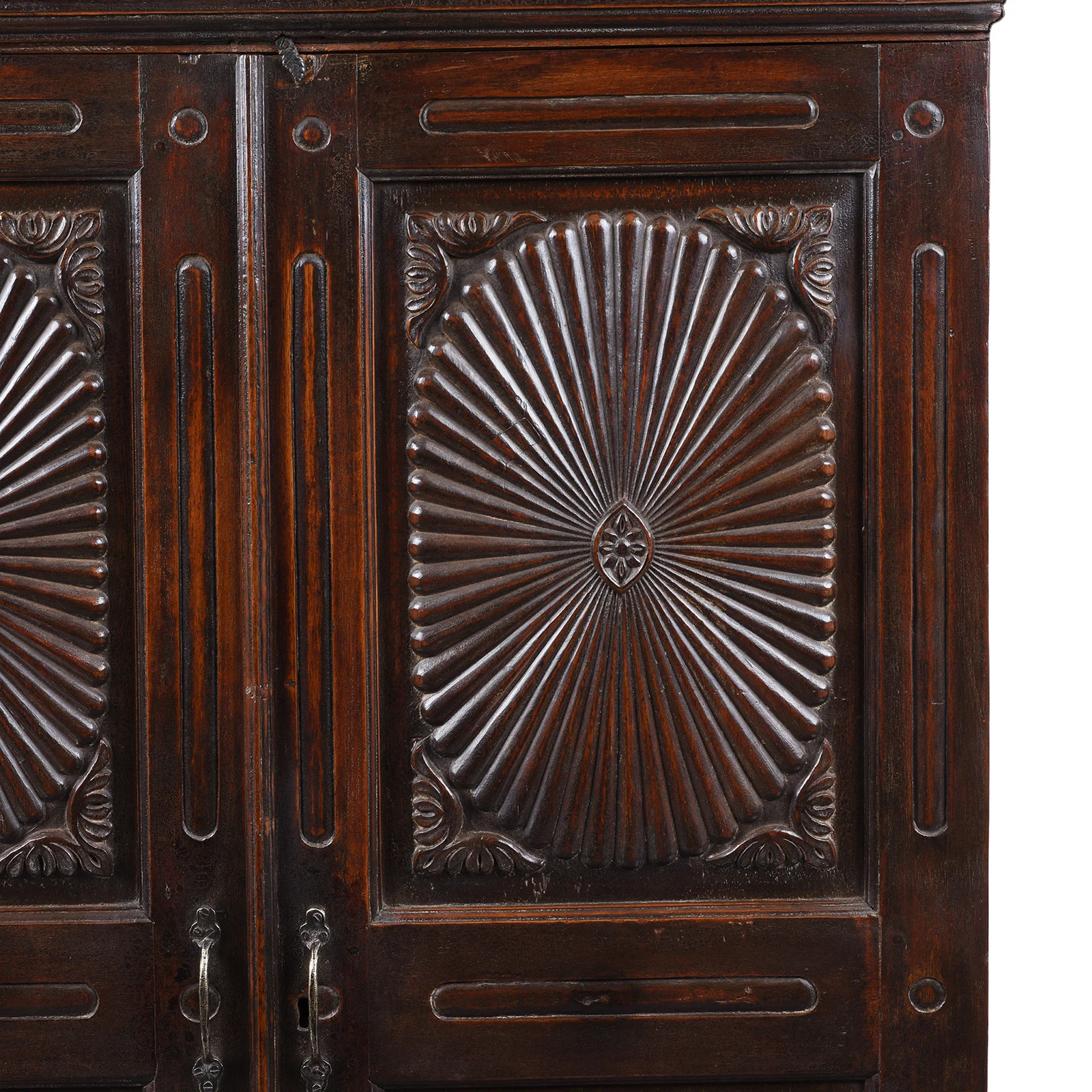 Indian Almirah Cabinet With Sunburst Panels – 19th Century - Image 5