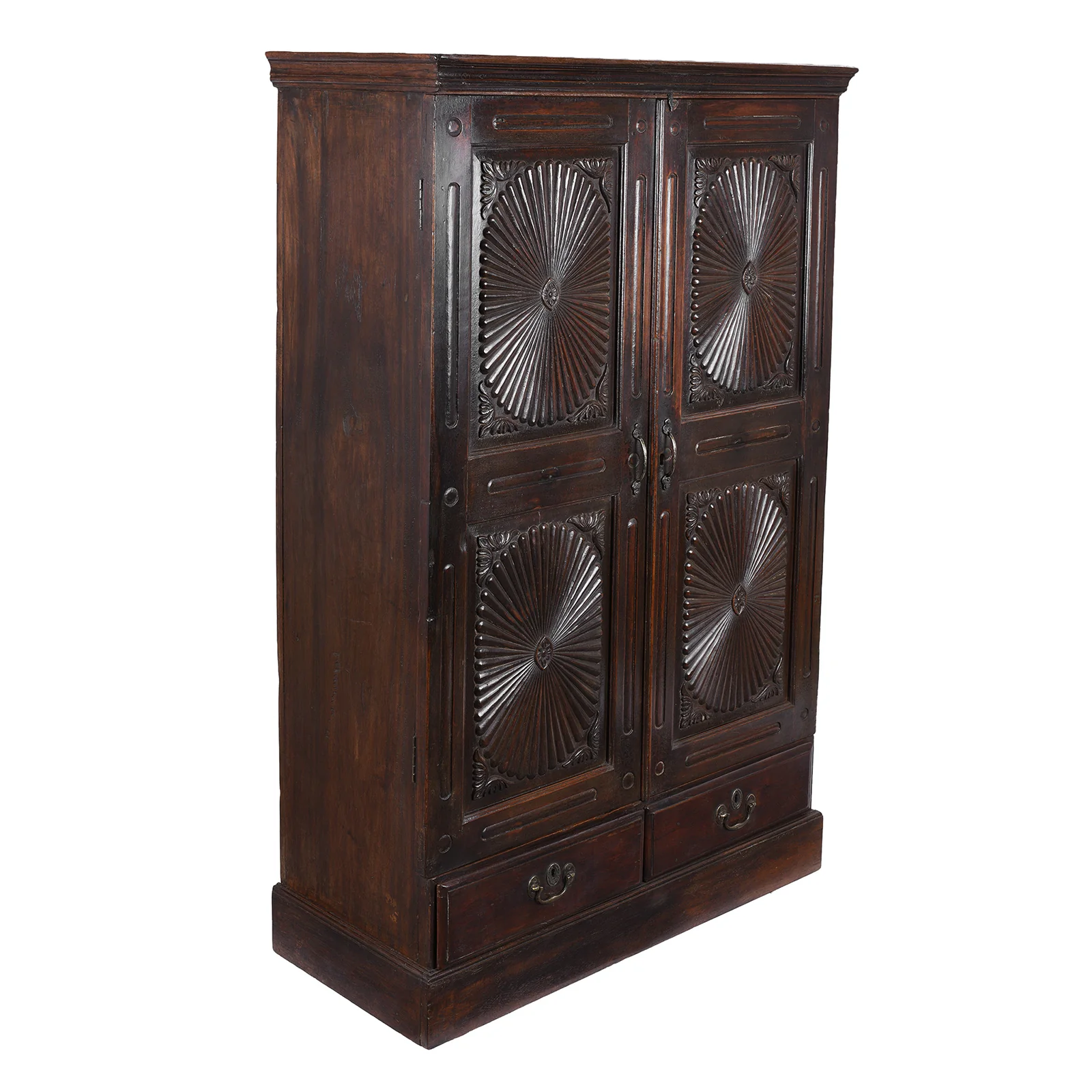 Indian Almirah Cabinet With Sunburst Panels – 19th Century - Image 7