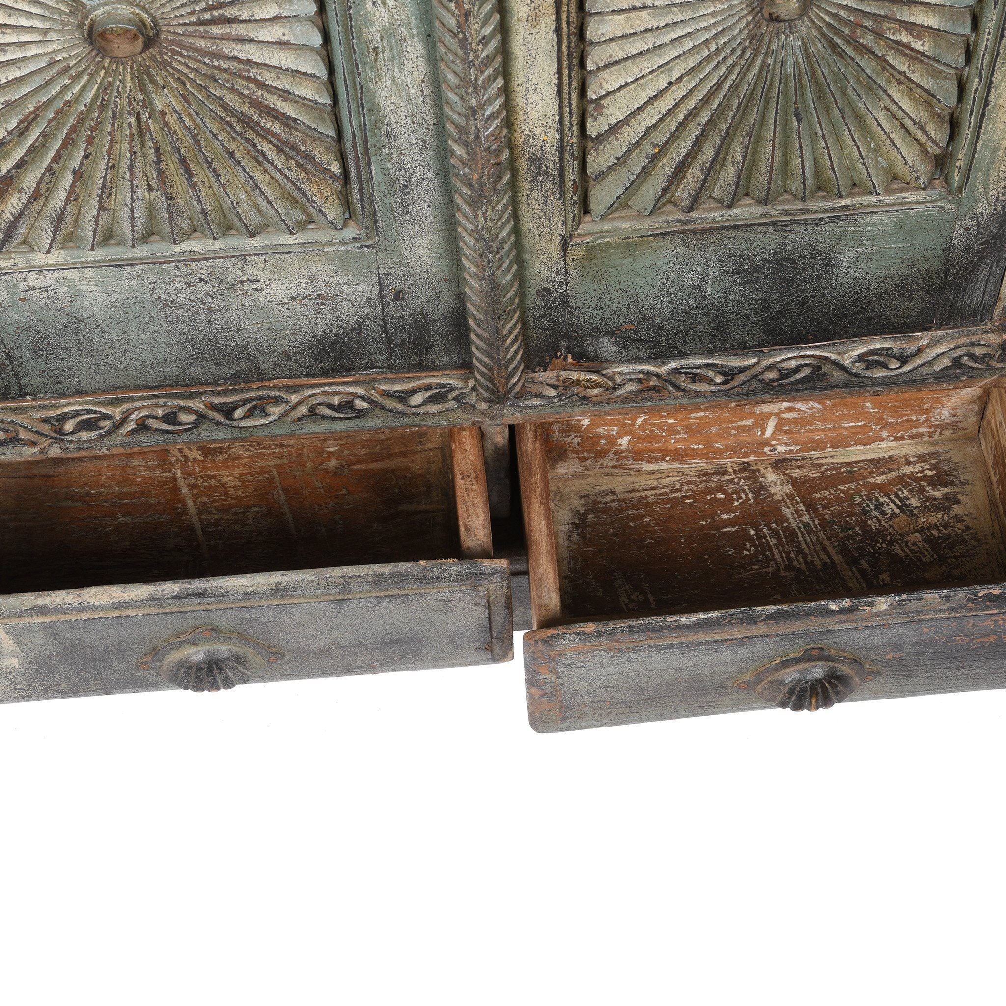 Painted Teak Almirah Cabinet From Gujarat - 19thC - Image 3