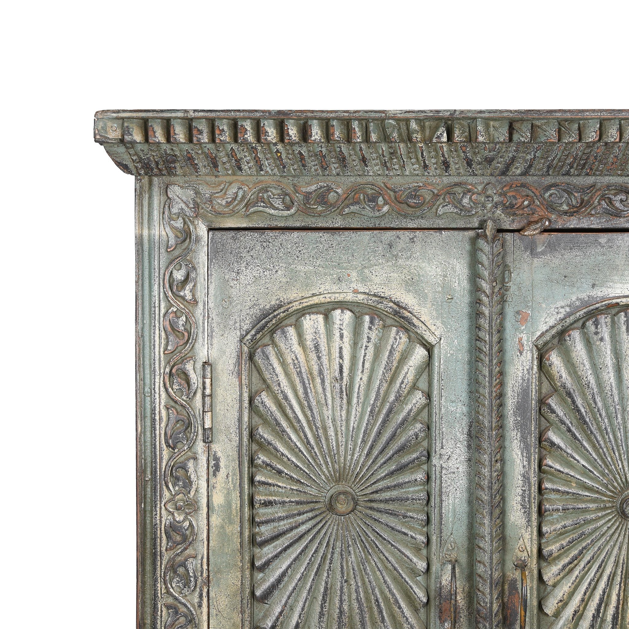 Painted Teak Almirah Cabinet From Gujarat - 19thC - Image 5