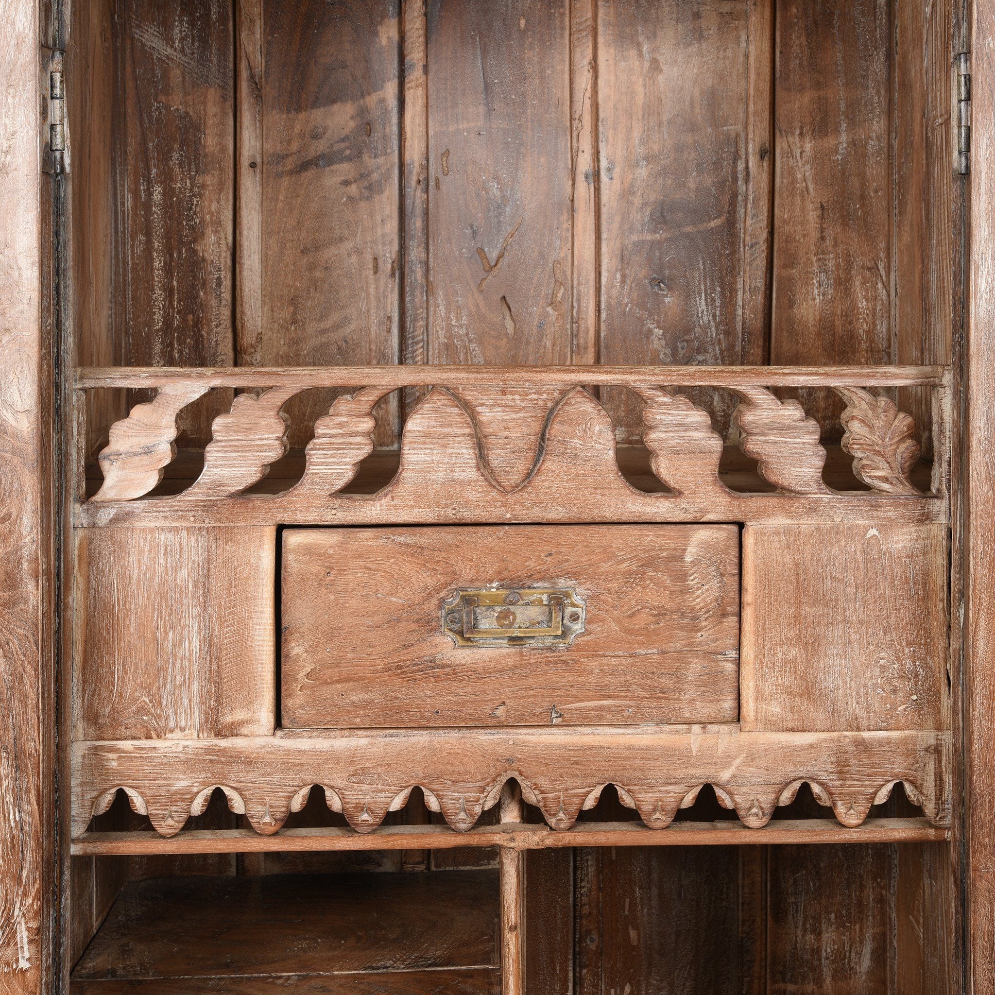 Painted Teak Almirah Cabinet From Gujarat - 19thC - Image 7
