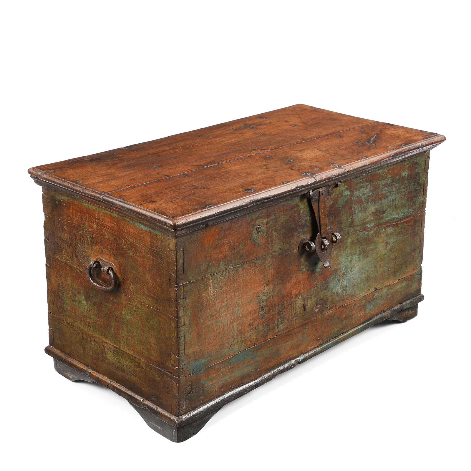 Painted Teak Chest From Gujarat - Late 19th Century - Image 2