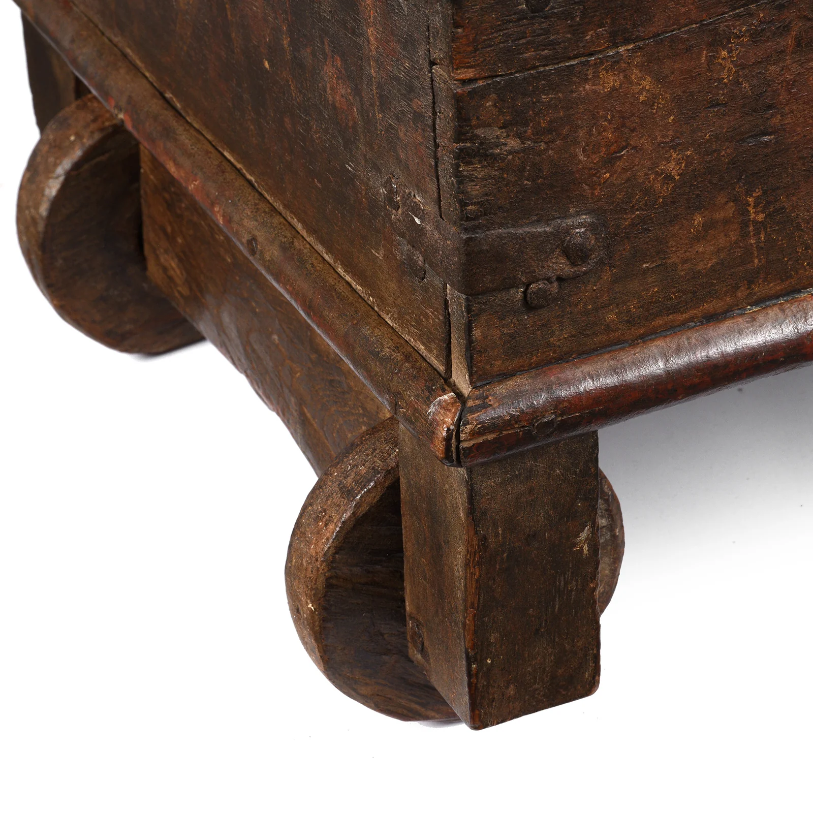 Painted Teak Chest On Wheels From Nagaur - 19th Century - Image 12