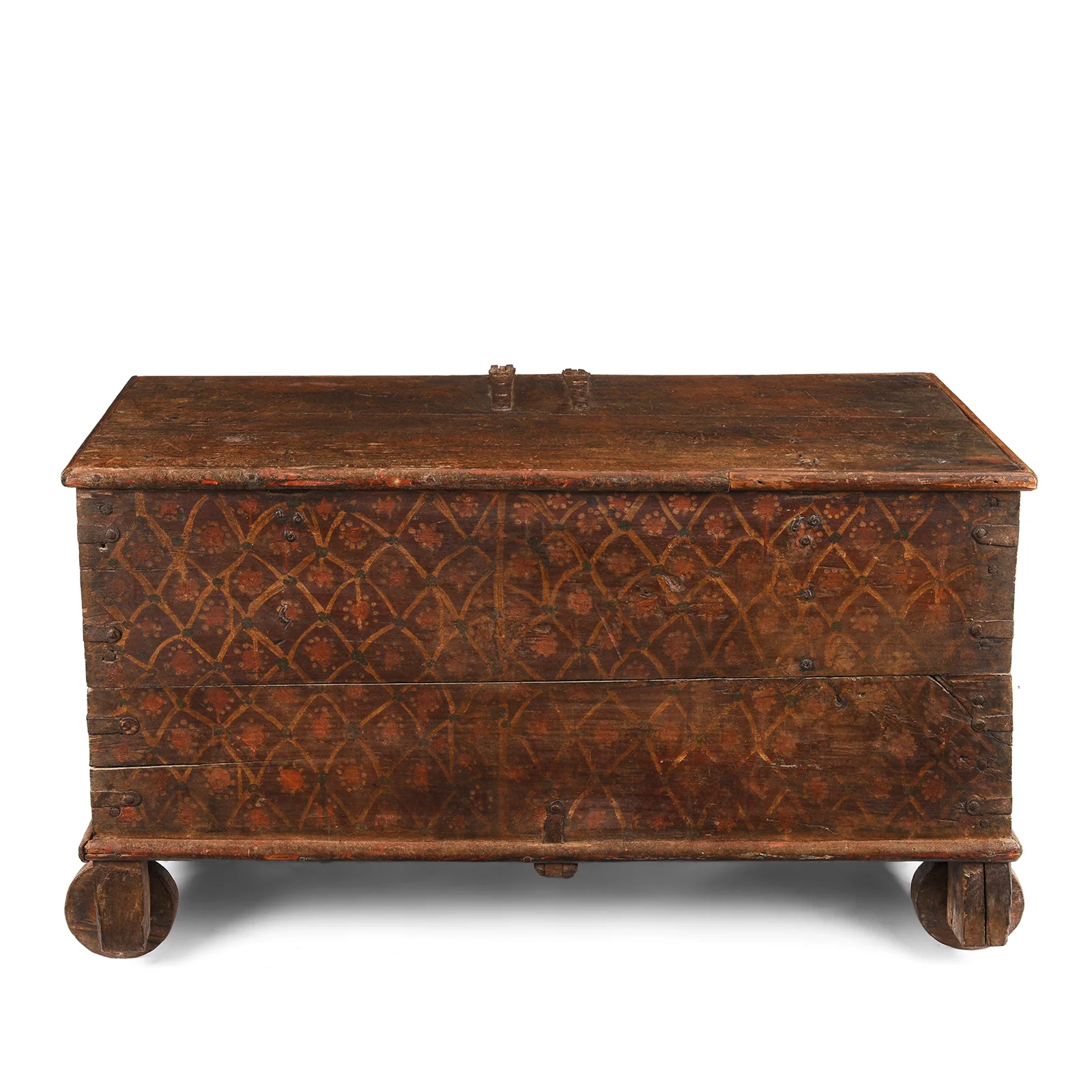 Painted Teak Chest On Wheels From Nagaur - 19th Century - Image 6
