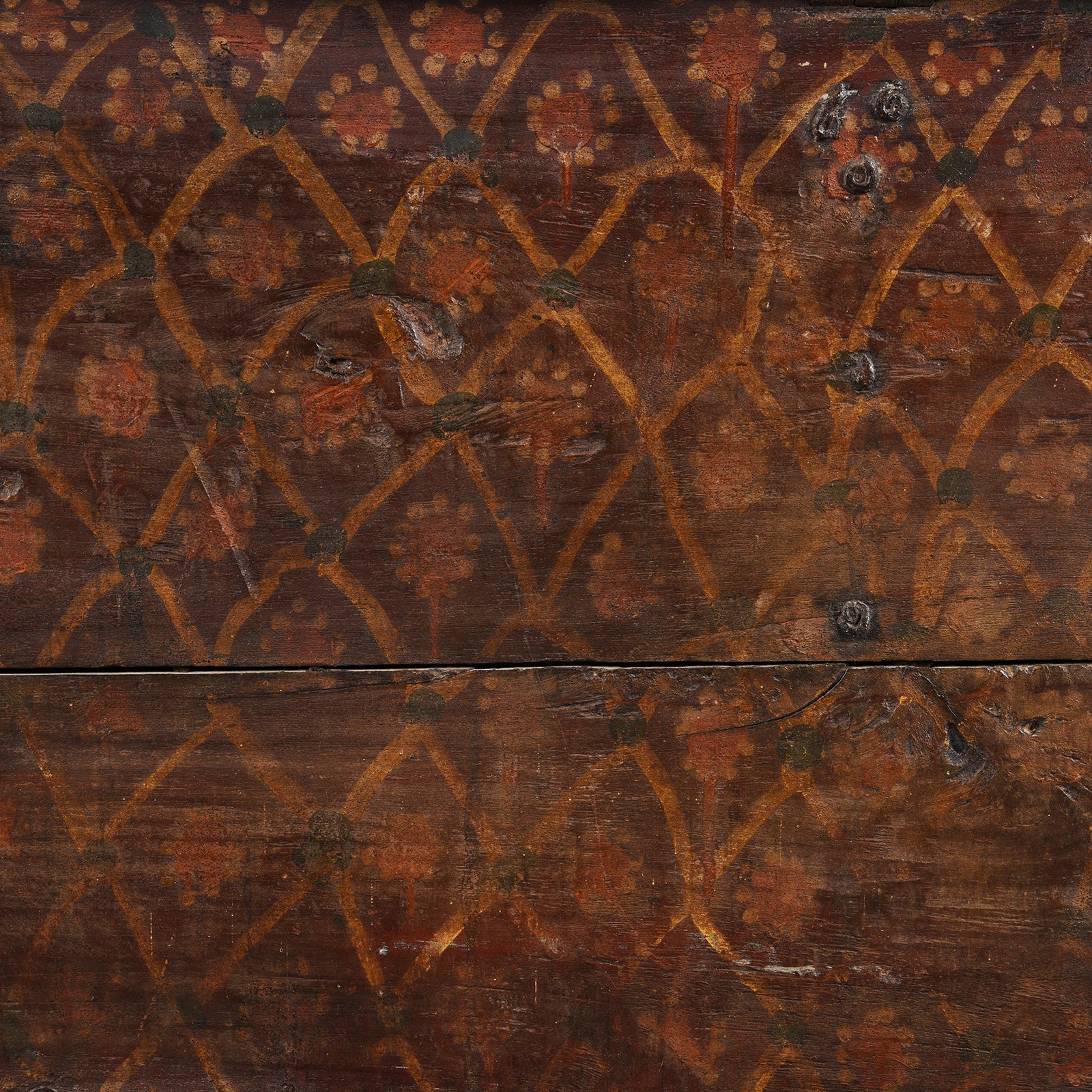 Painted Teak Chest On Wheels From Nagaur - 19th Century - Image 9