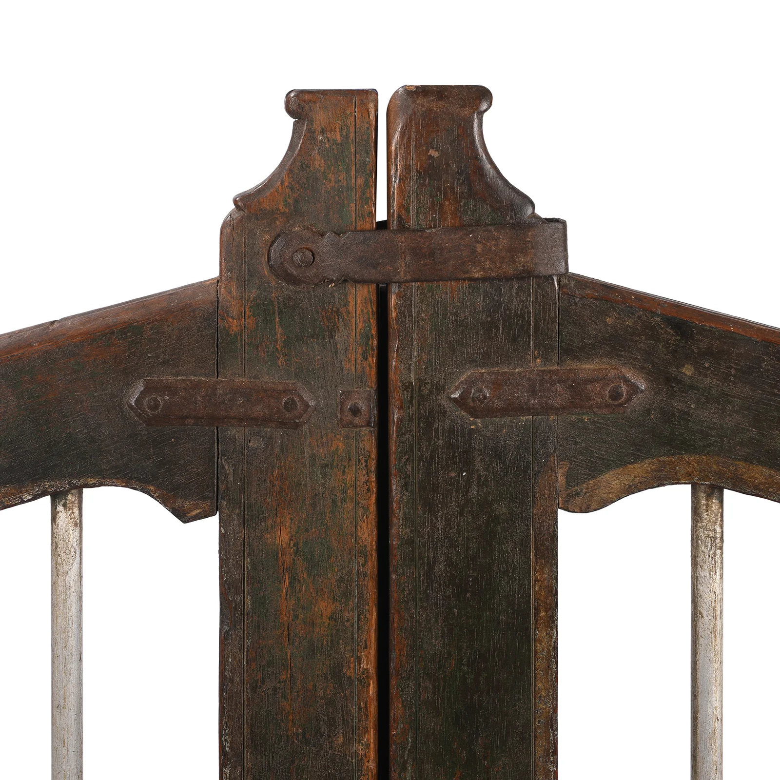 Painted Teak Dog Gate From Gujarat - 19th Century - Image 5