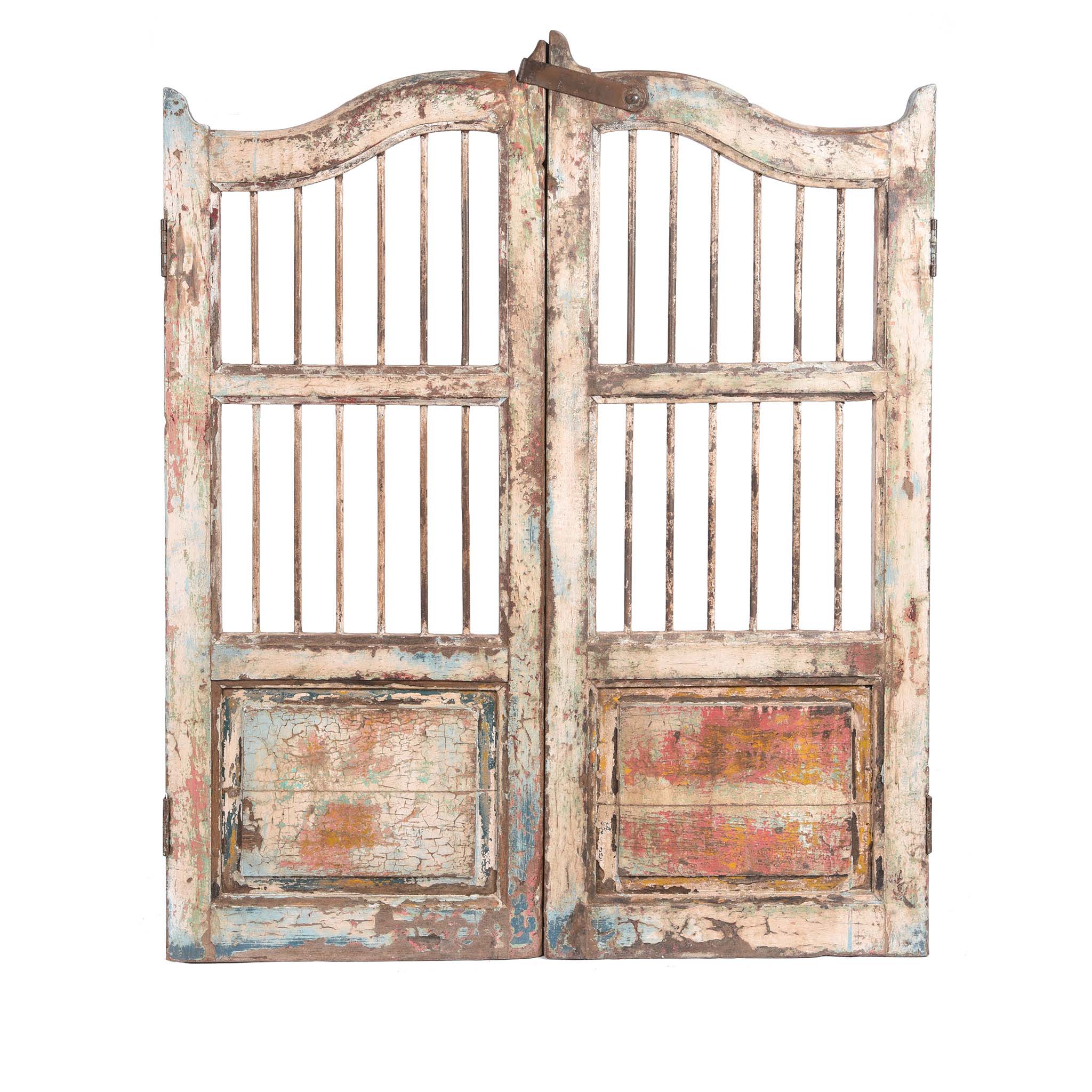 Painted Teak Dog Gate From Gujarat - 19thC - Image 2