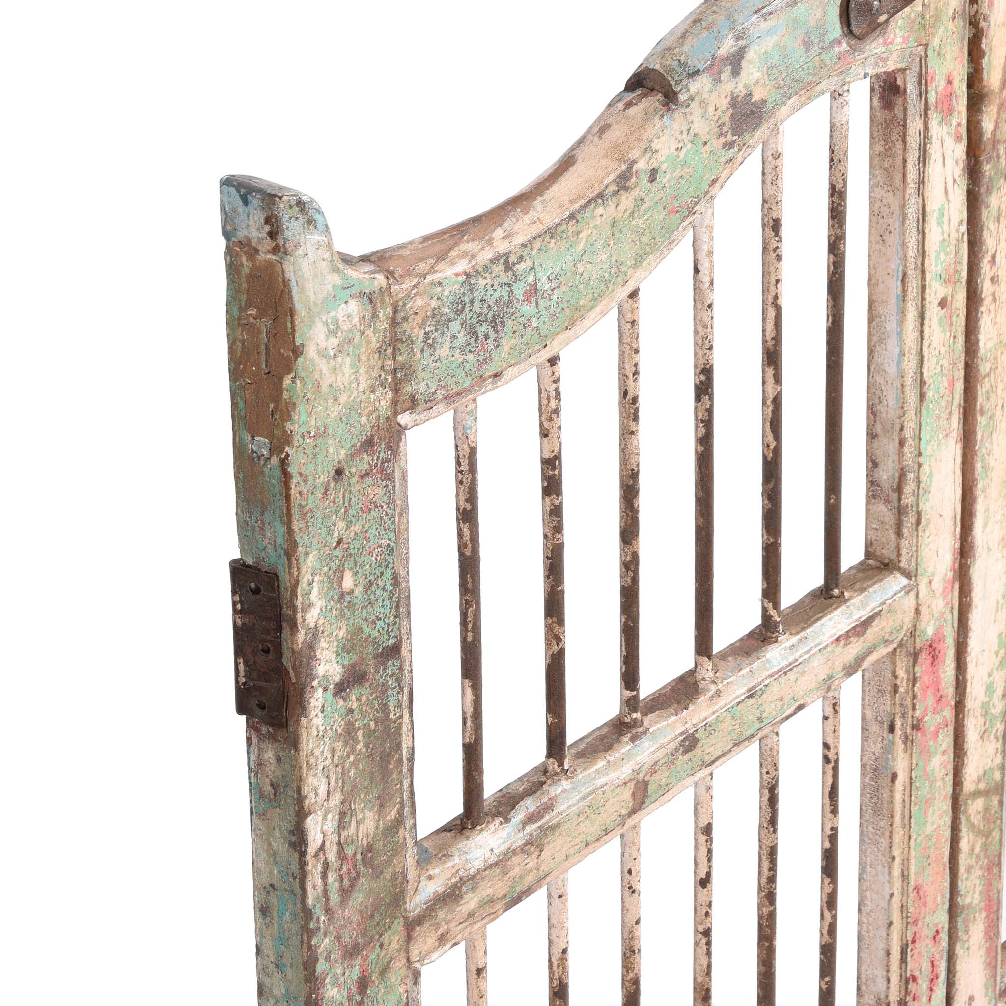 Painted Teak Dog Gate From Gujarat - 19thC - Image 3