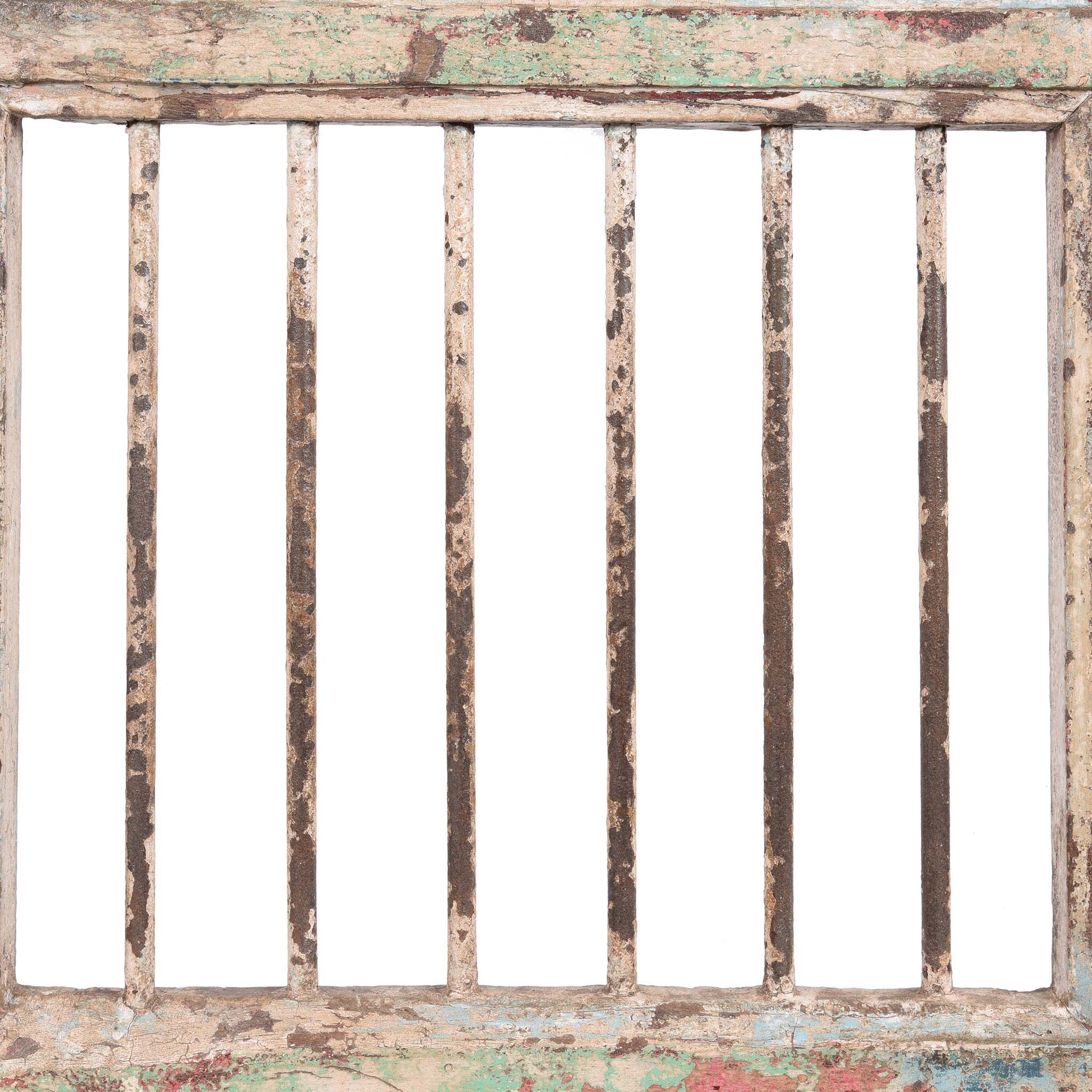 Painted Teak Dog Gate From Gujarat - 19thC - Image 6
