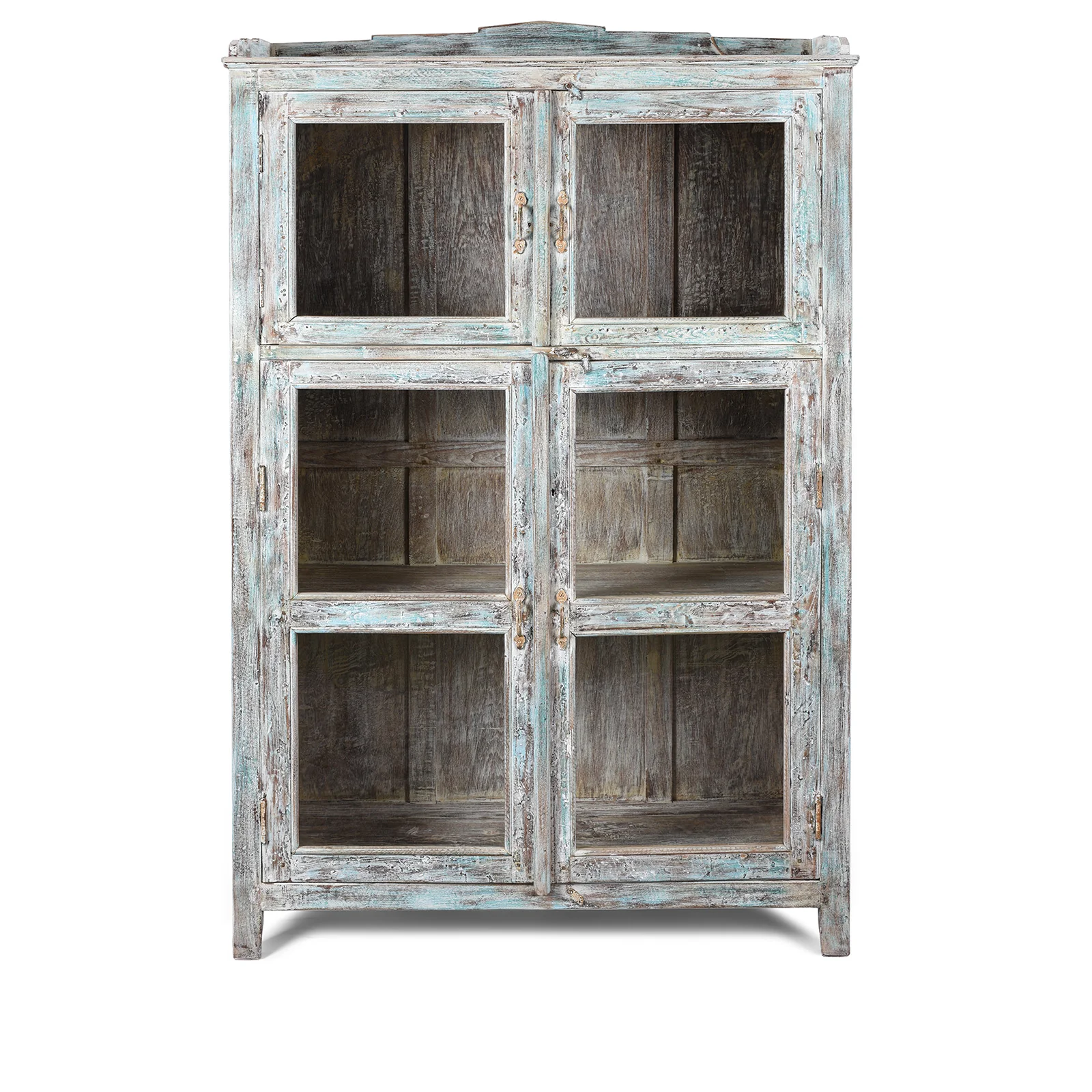 Painted Indian Glass Book Cabinet - 1920's - Image 2