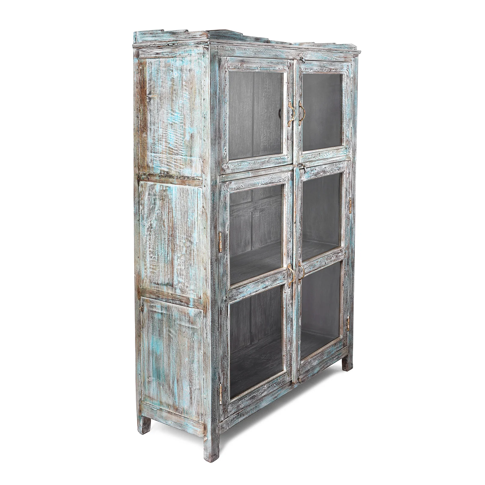 Painted Indian Glass Book Cabinet - 1920's - Image 5