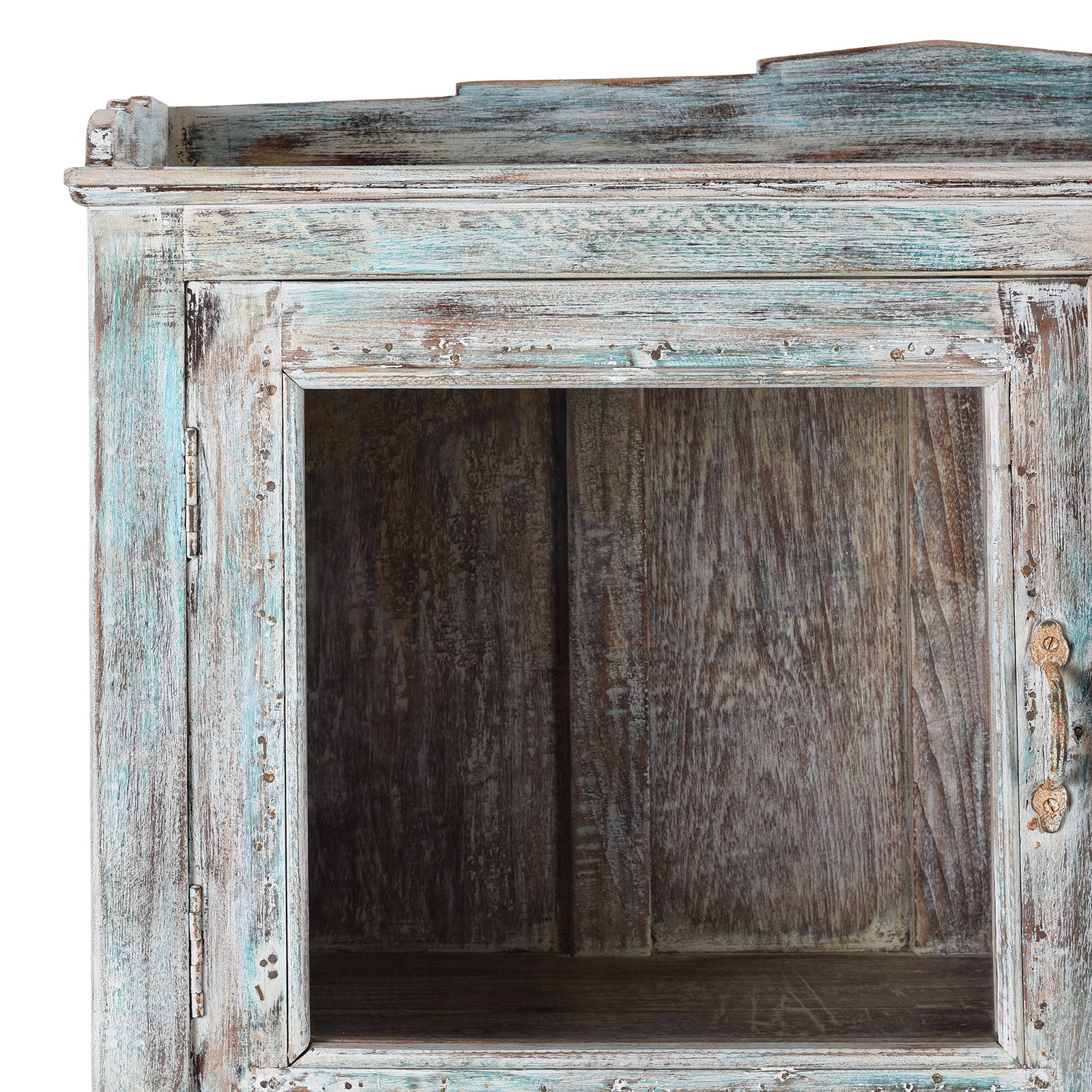Painted Indian Glass Book Cabinet - 1920's - Image 7