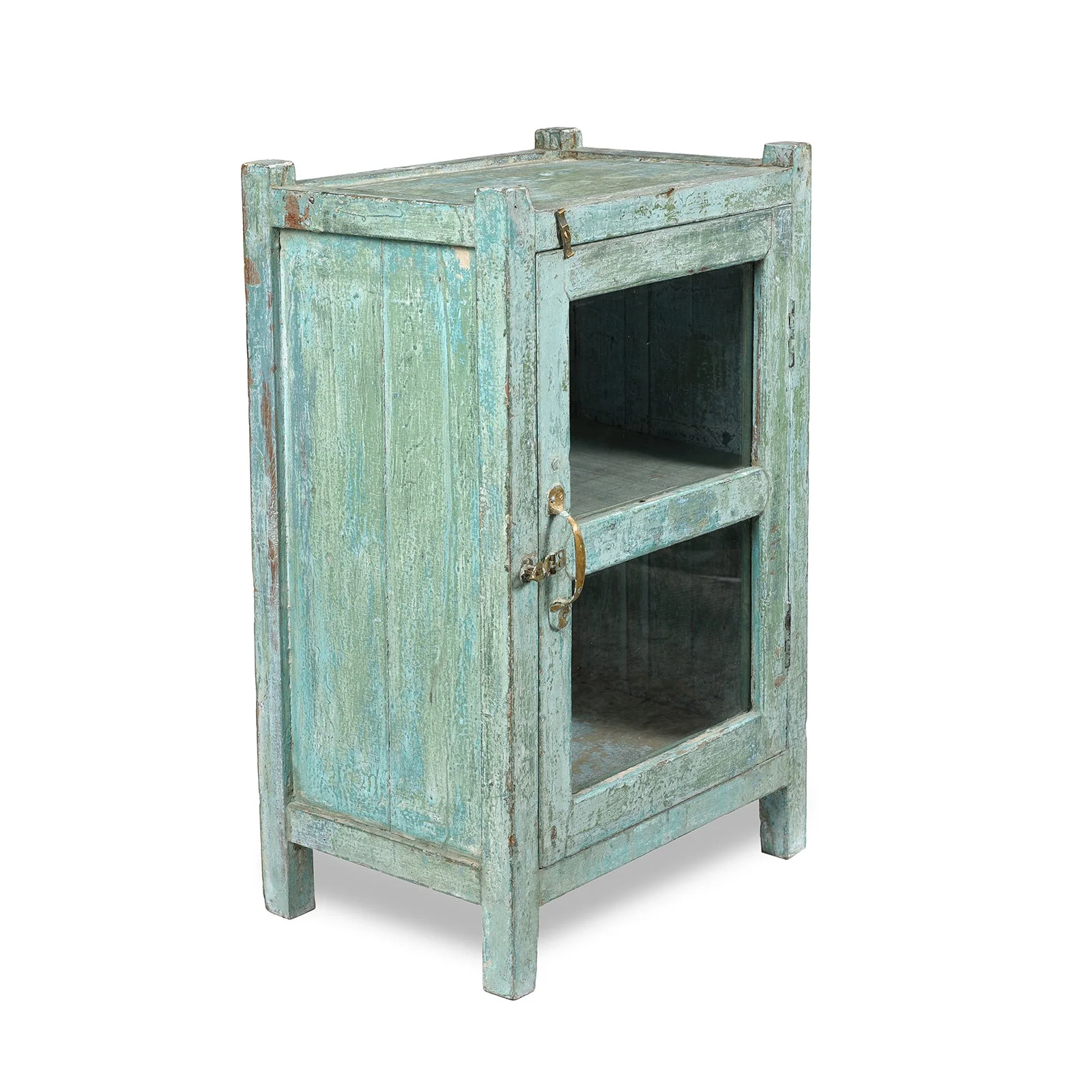 Painted Teak Glazed Indian Side Cabinet - Ca 1930 - Image 3