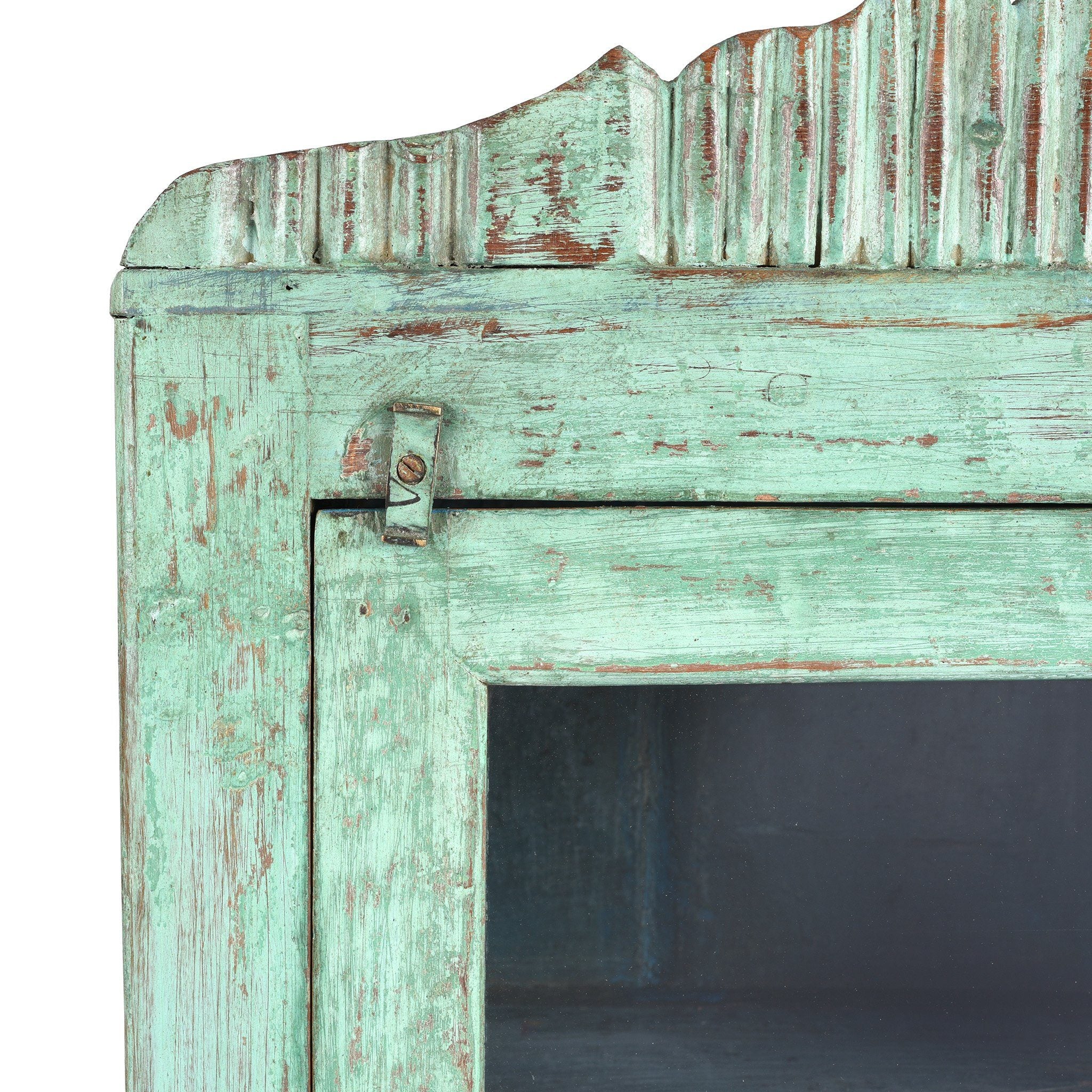 Painted Teak Glazed Wall Cabinet - Ca 1930 - Image 2