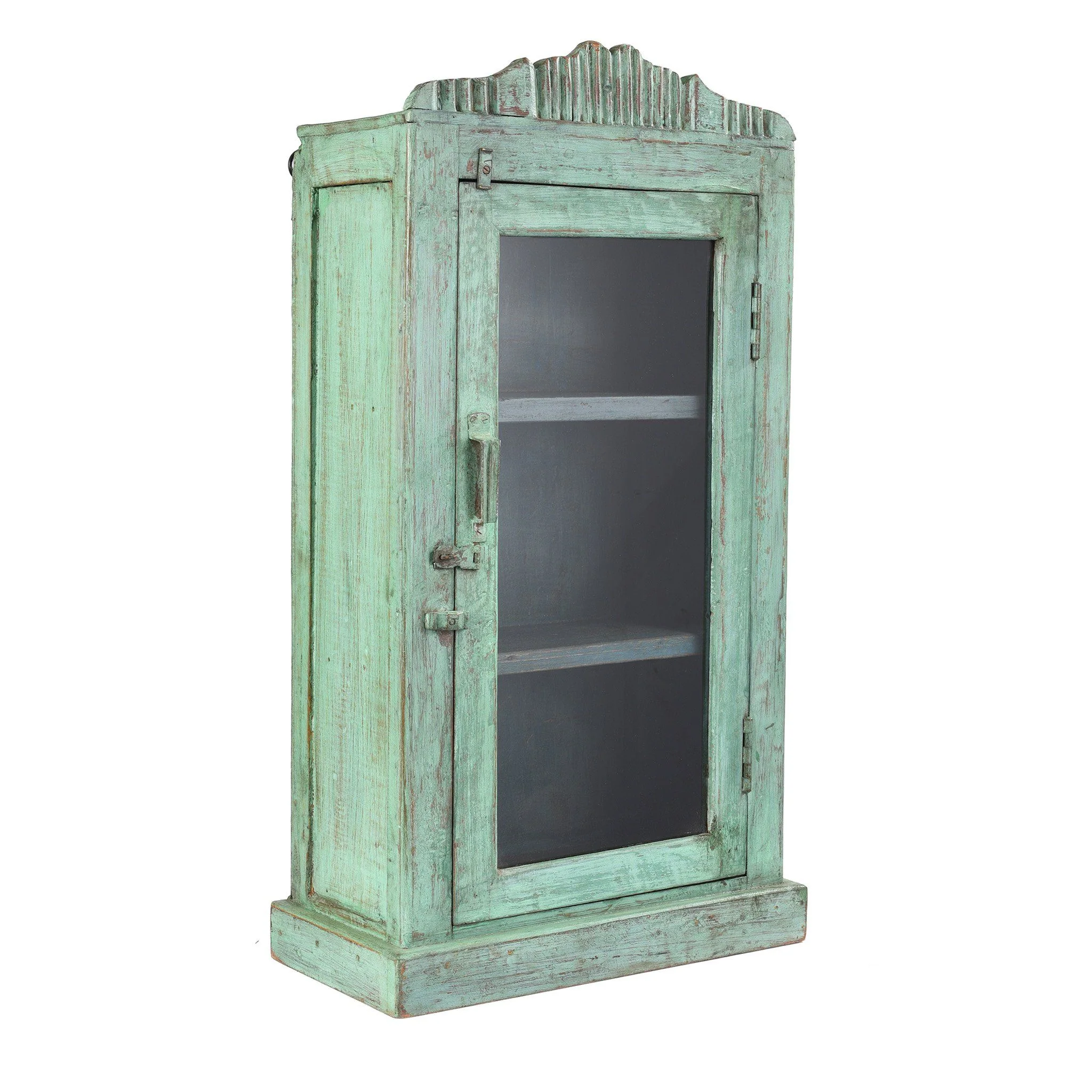Painted Teak Glazed Wall Cabinet - Ca 1930 - Image 3