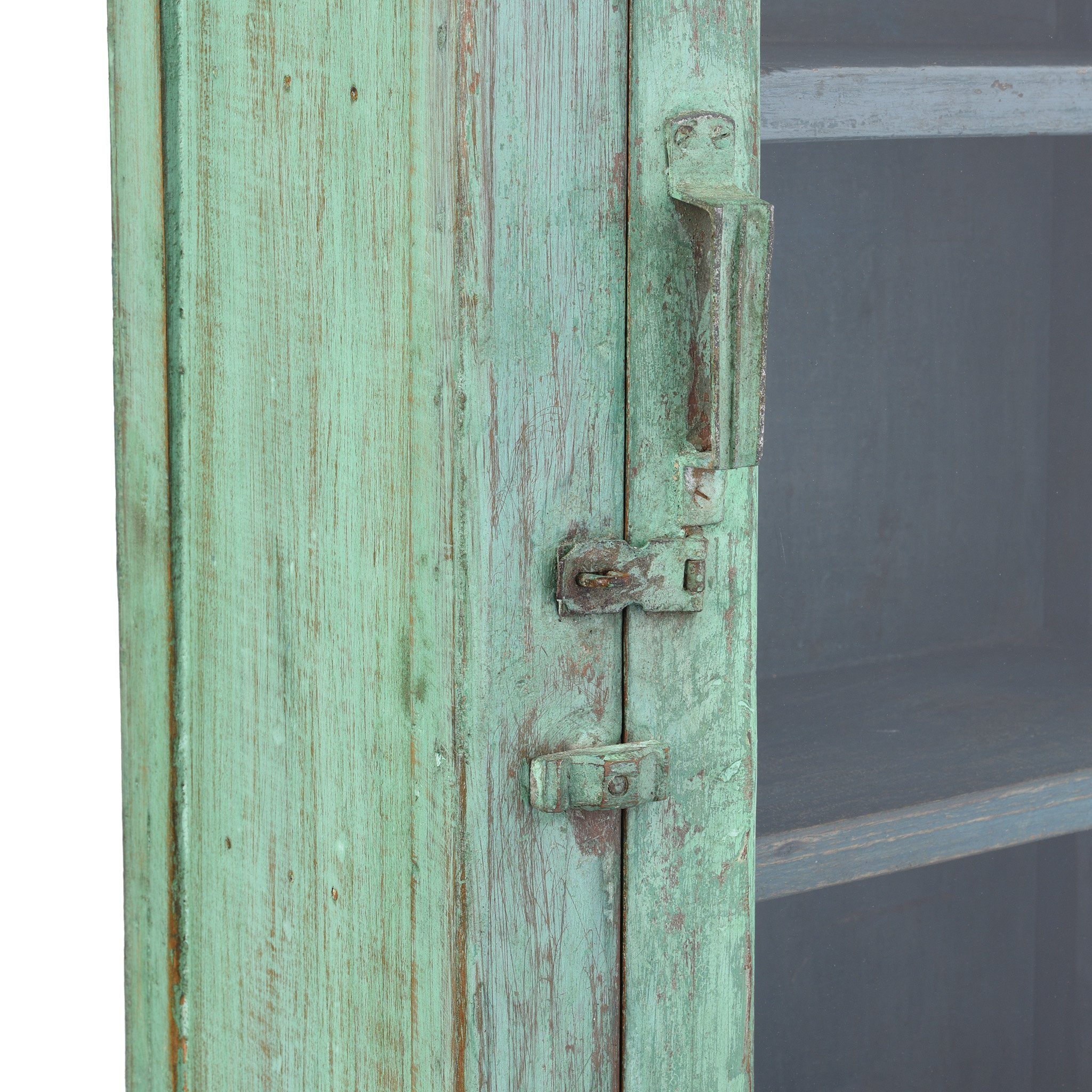 Painted Teak Glazed Wall Cabinet - Ca 1930 - Image 4