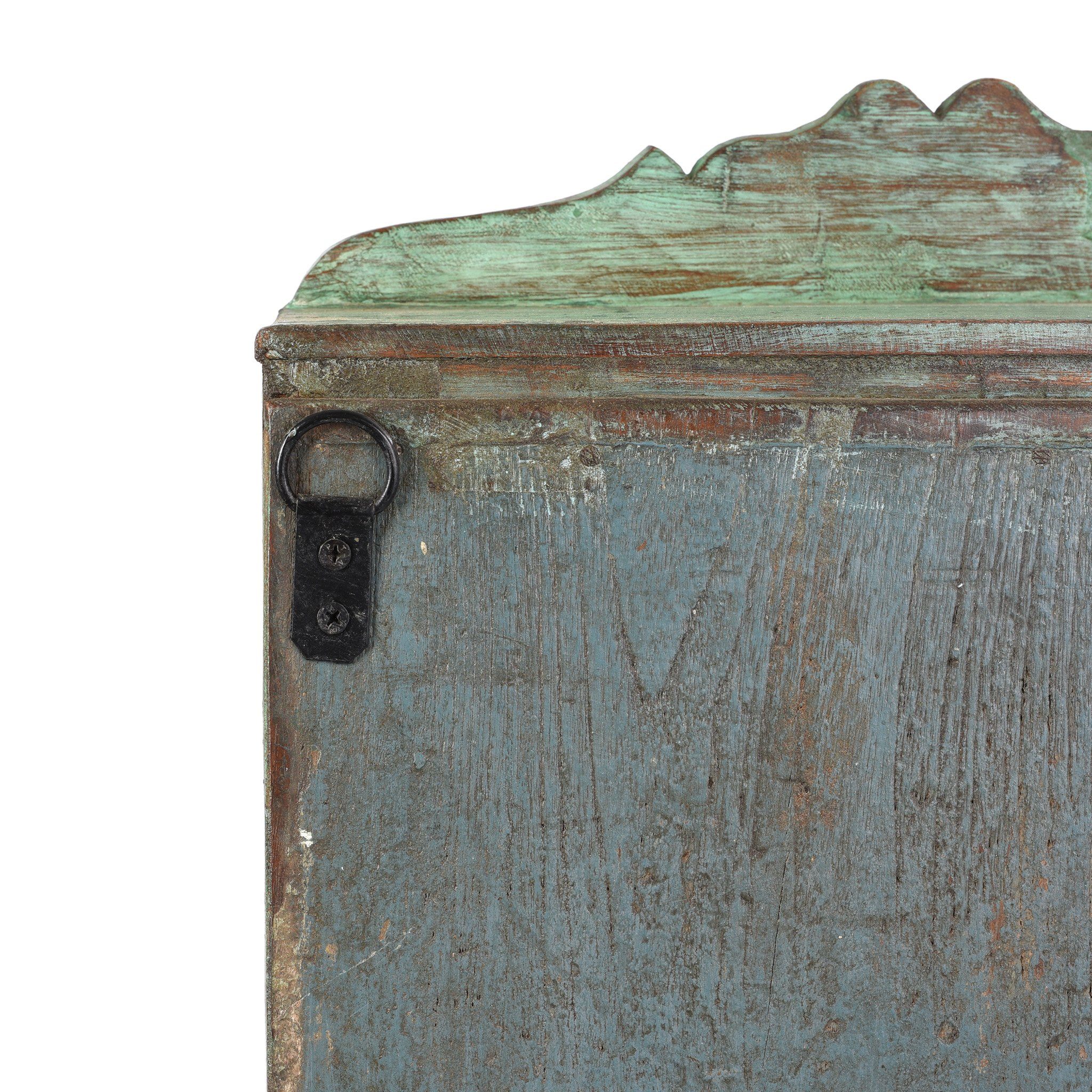Painted Teak Glazed Wall Cabinet - Ca 1930 - Image 5