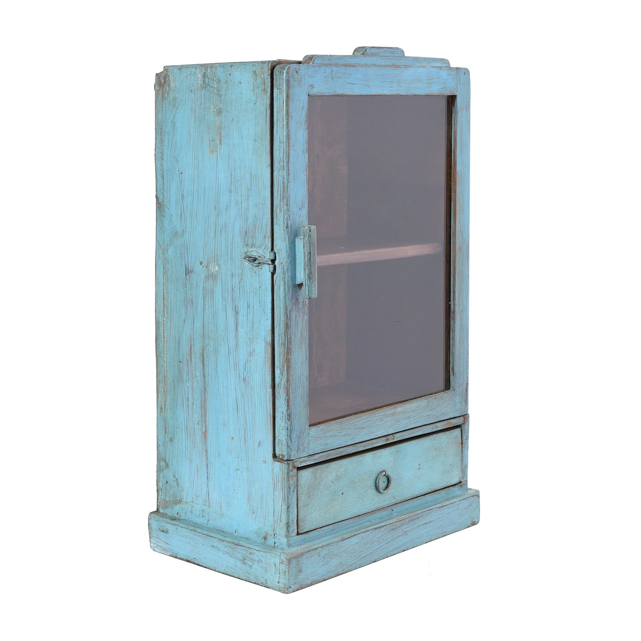 Painted Teak Glazed Wall Cabinet - Ca 1930 - Image 3