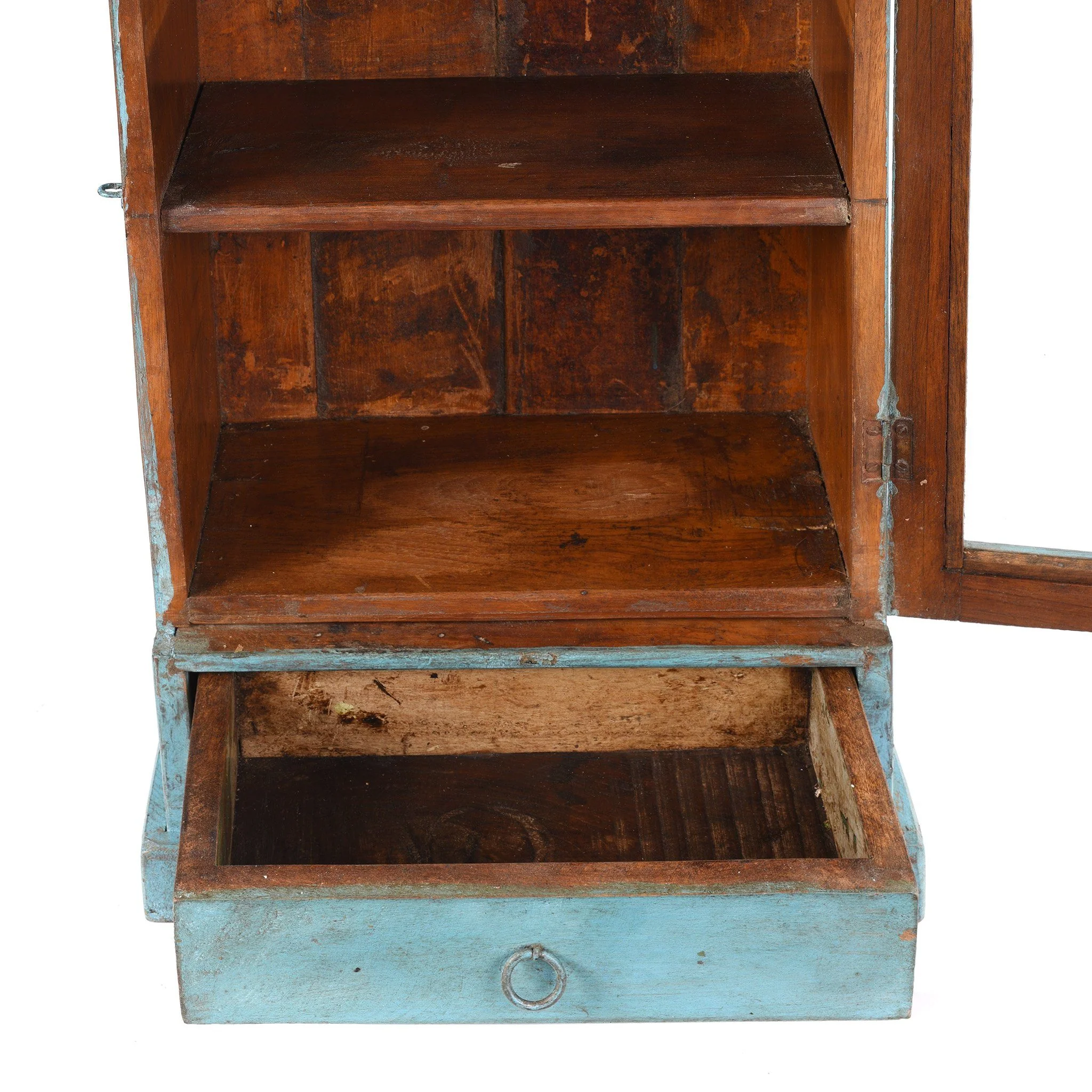 Painted Teak Glazed Wall Cabinet - Ca 1930 - Image 4