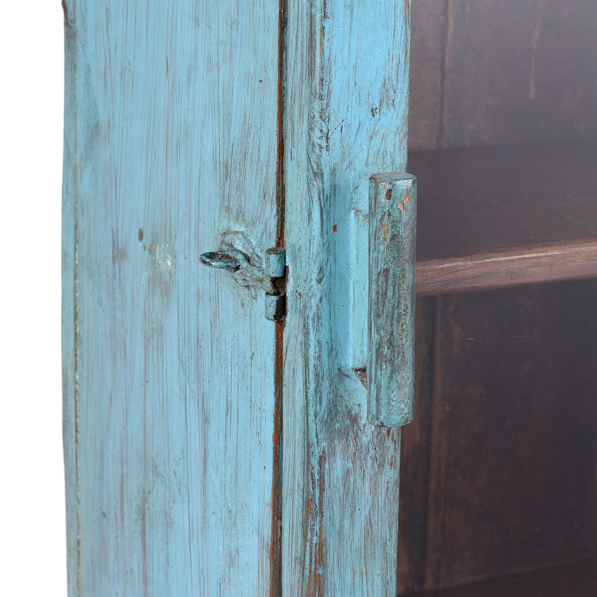 Painted Teak Glazed Wall Cabinet - Ca 1930 - Image 5