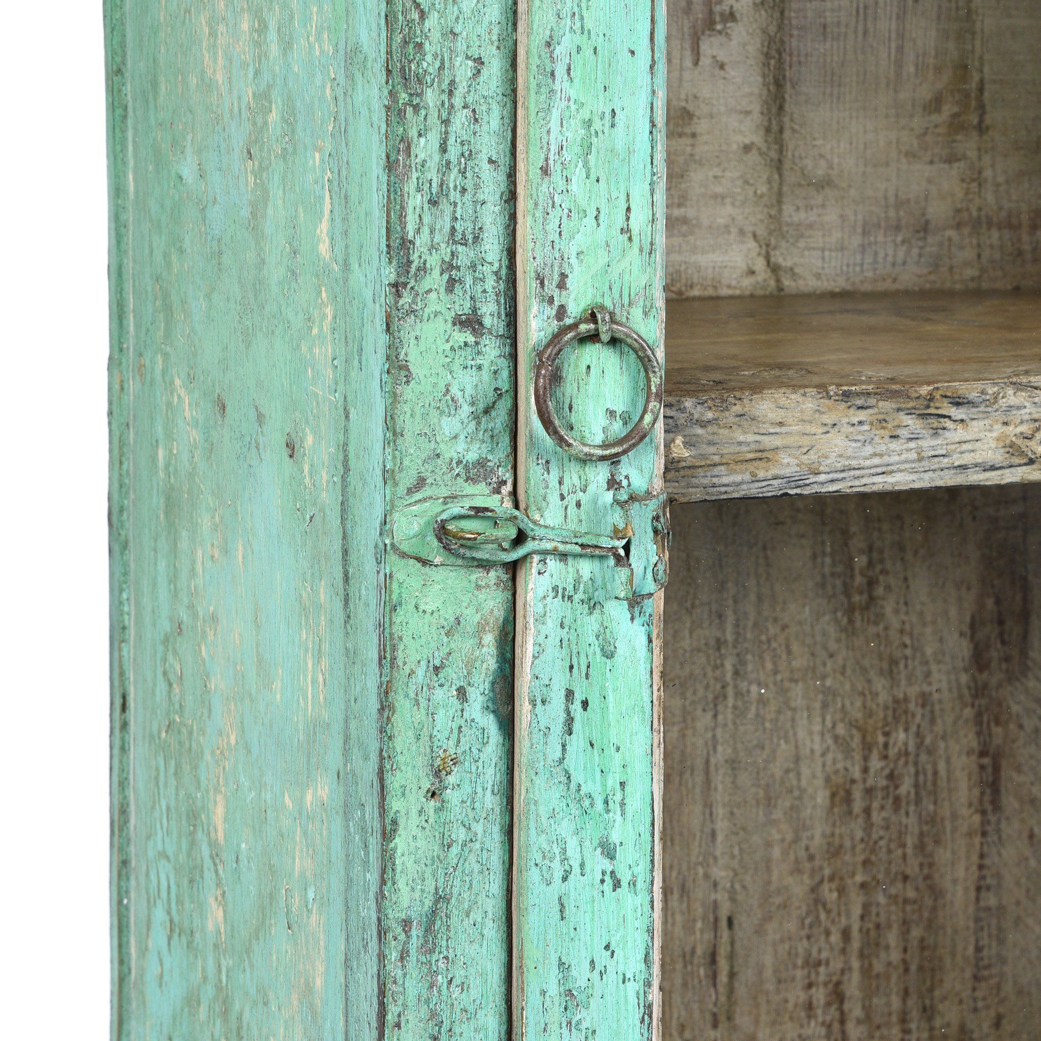 Painted Teak Glazed Wall Cabinet - Ca 1930 - Image 3