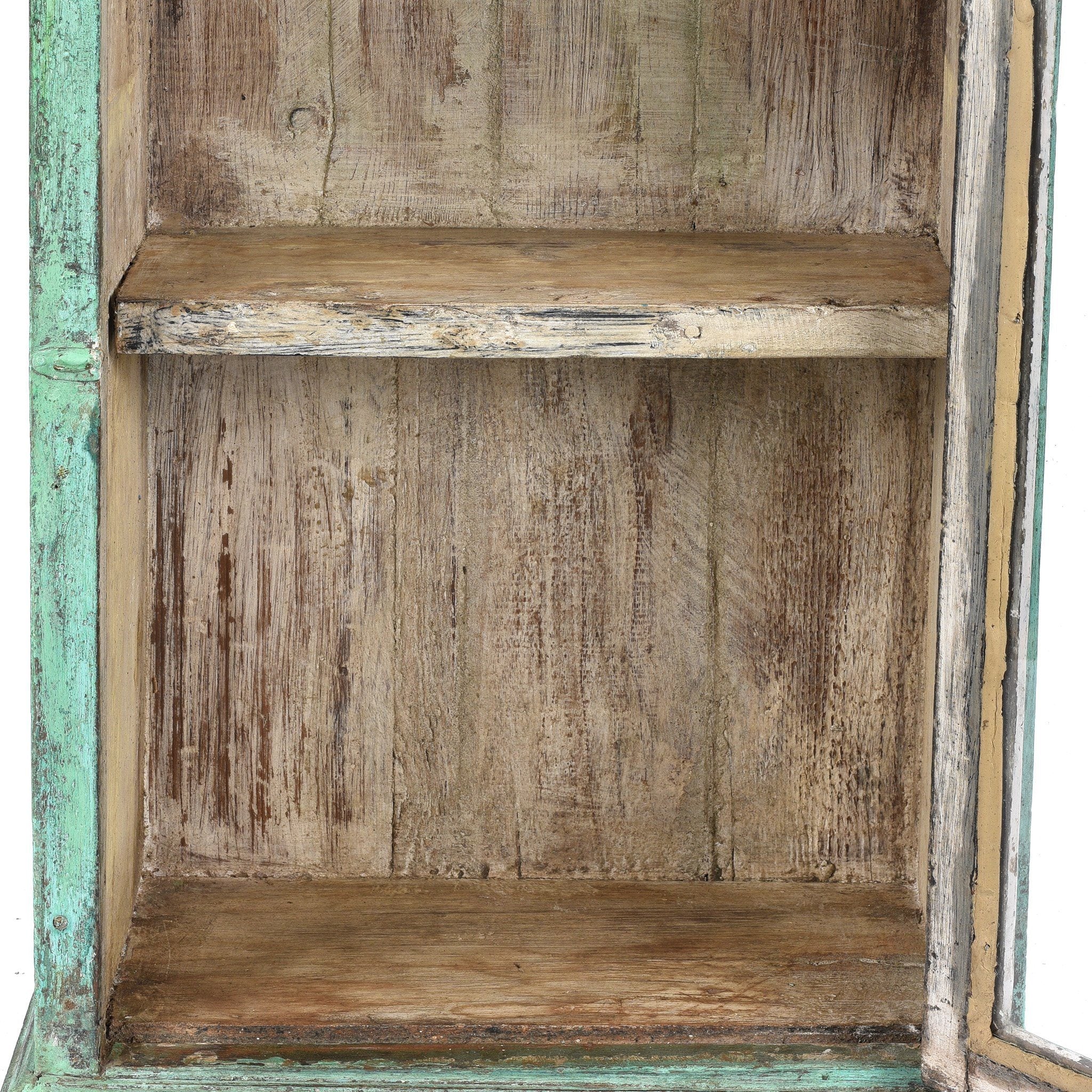 Painted Teak Glazed Wall Cabinet - Ca 1930 - Image 4