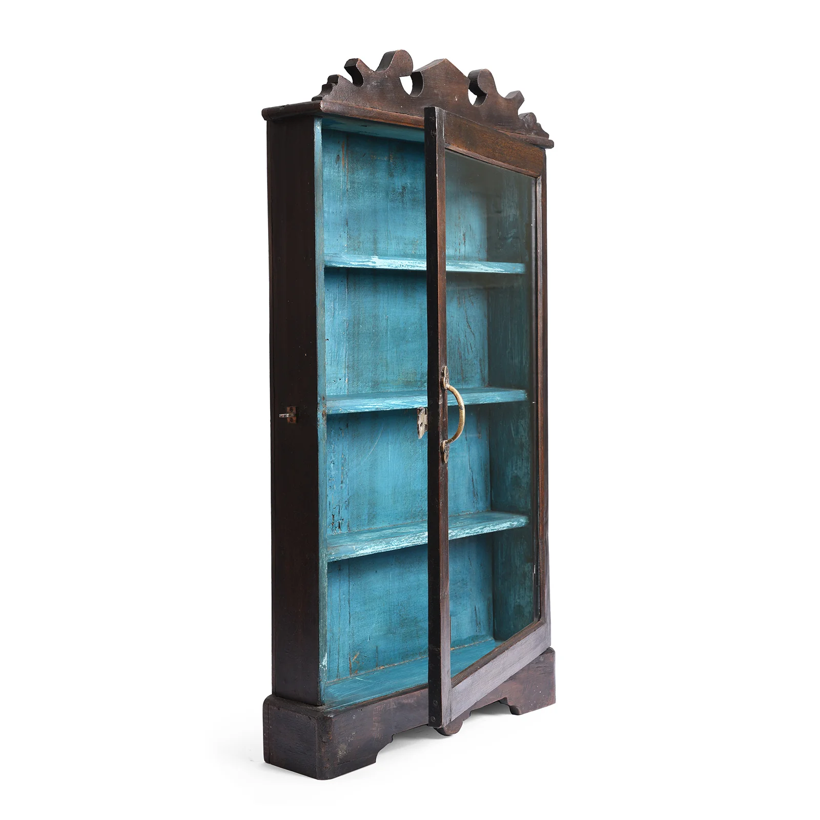 Painted Teak Glazed Wall Cabinet - Ca 1930 - Image 3