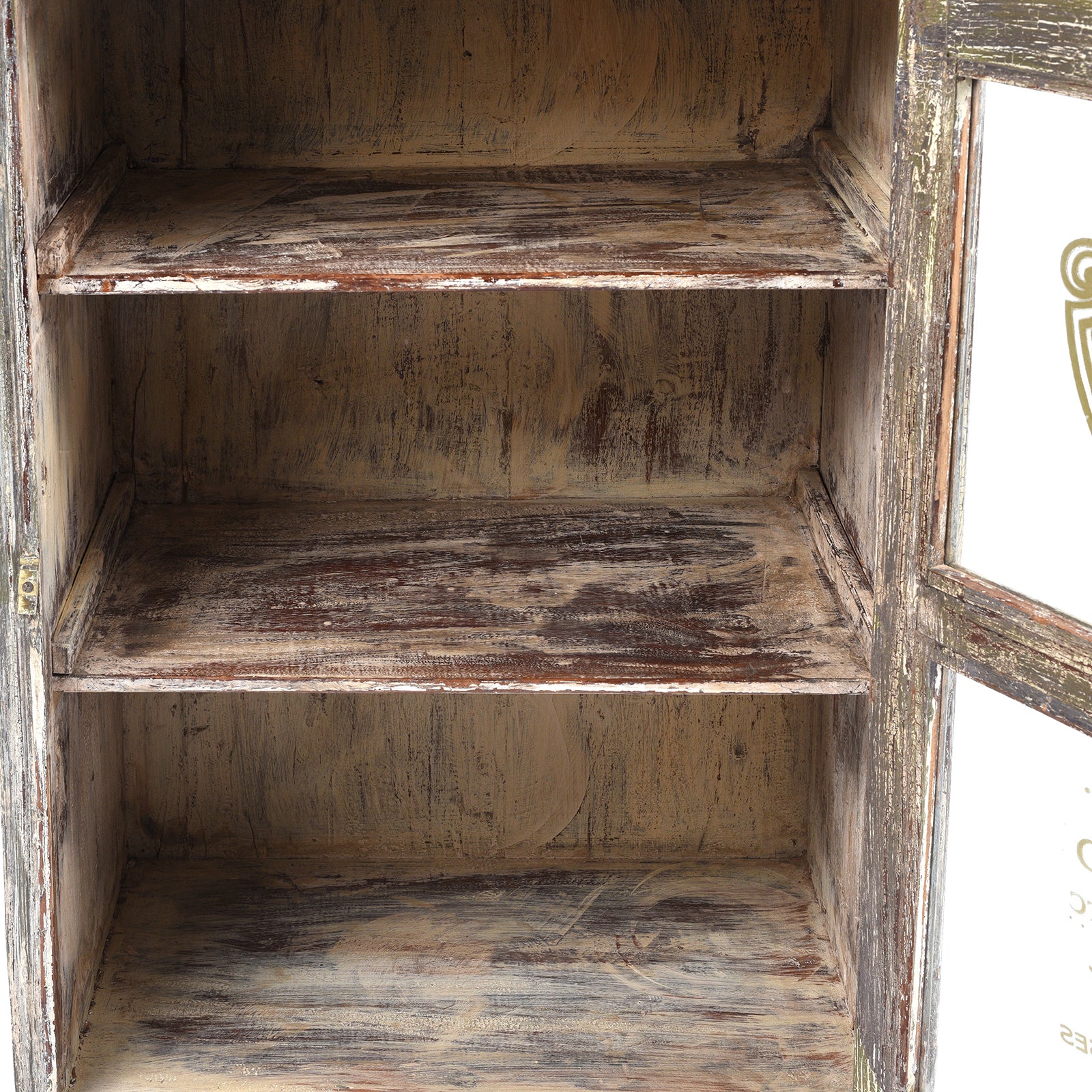 Painted Teak Glazed Side Cabinet - Ca 1930 - Image 5