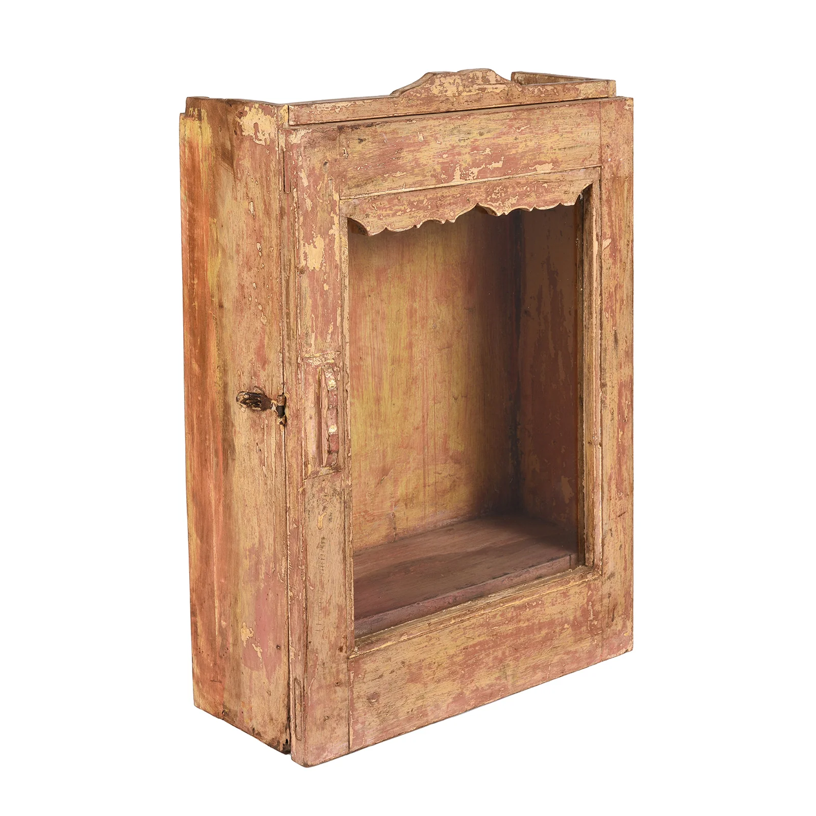Painted Teak Glazed Wall Cabinet - Ca 1930 - Image 5