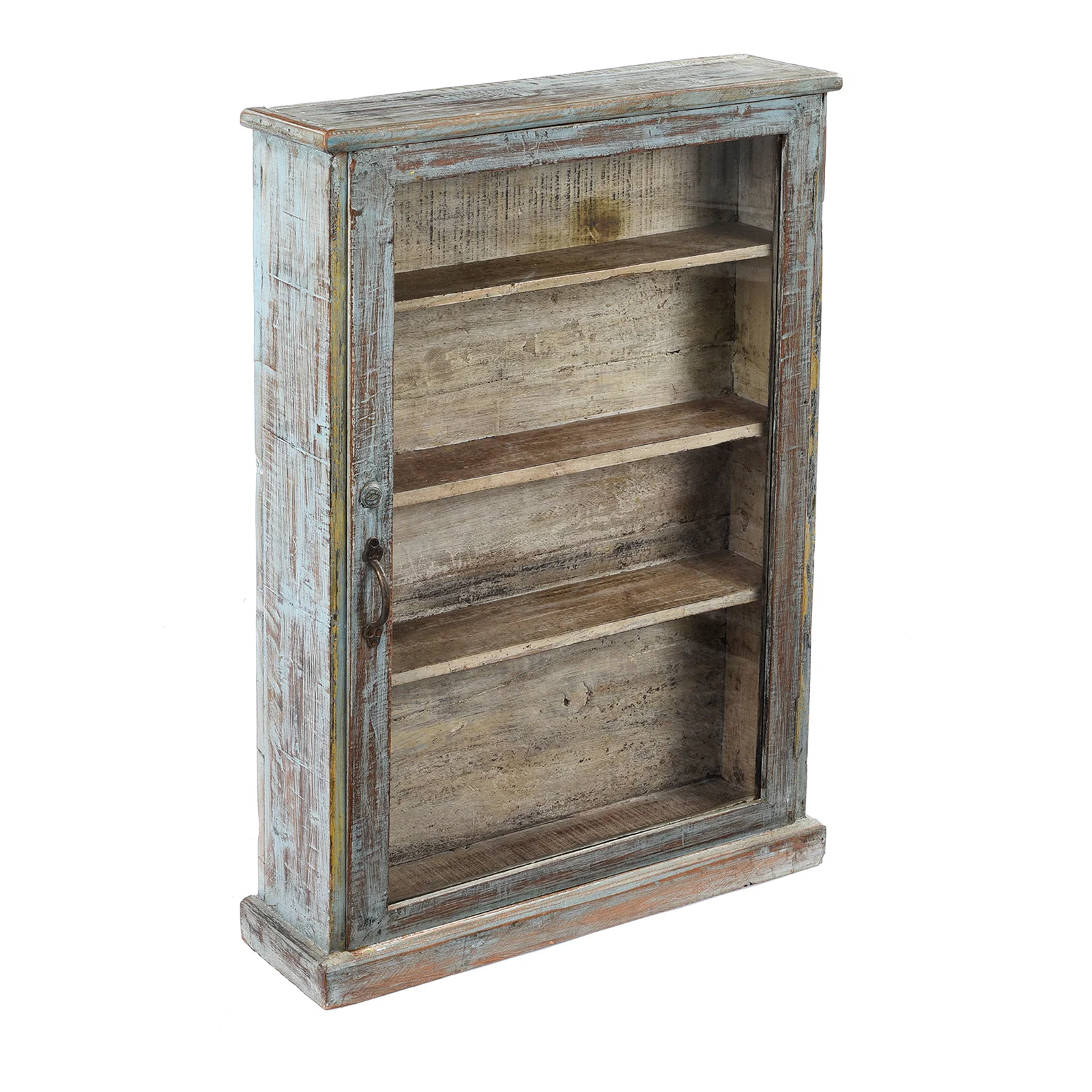 Painted Teak Glazed Wall Cabinet - Ca 1920 - Image 3