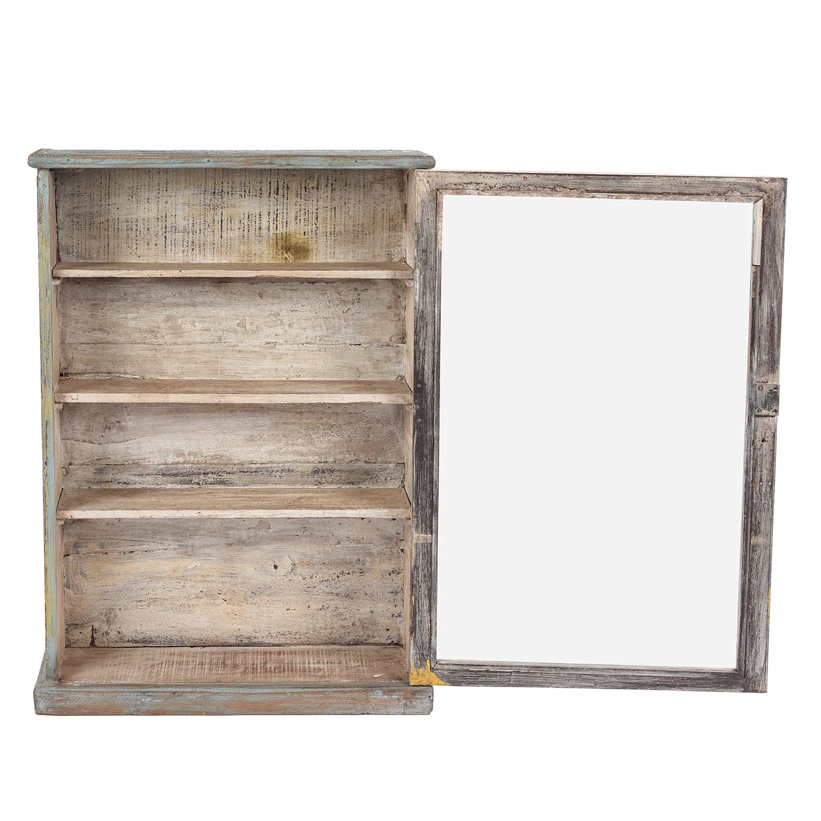 Painted Teak Glazed Wall Cabinet - Ca 1920 - Image 4