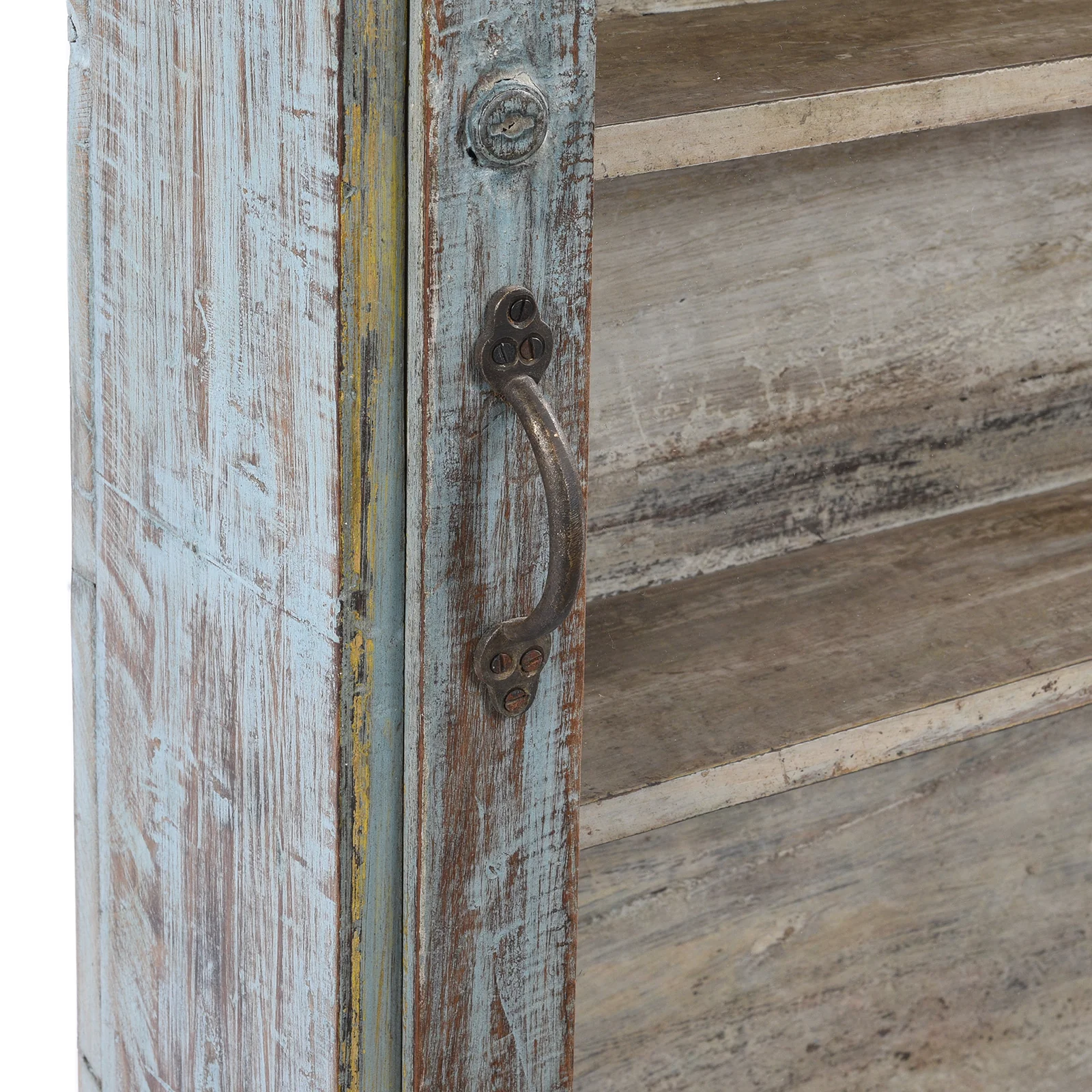Painted Teak Glazed Wall Cabinet - Ca 1920 - Image 6