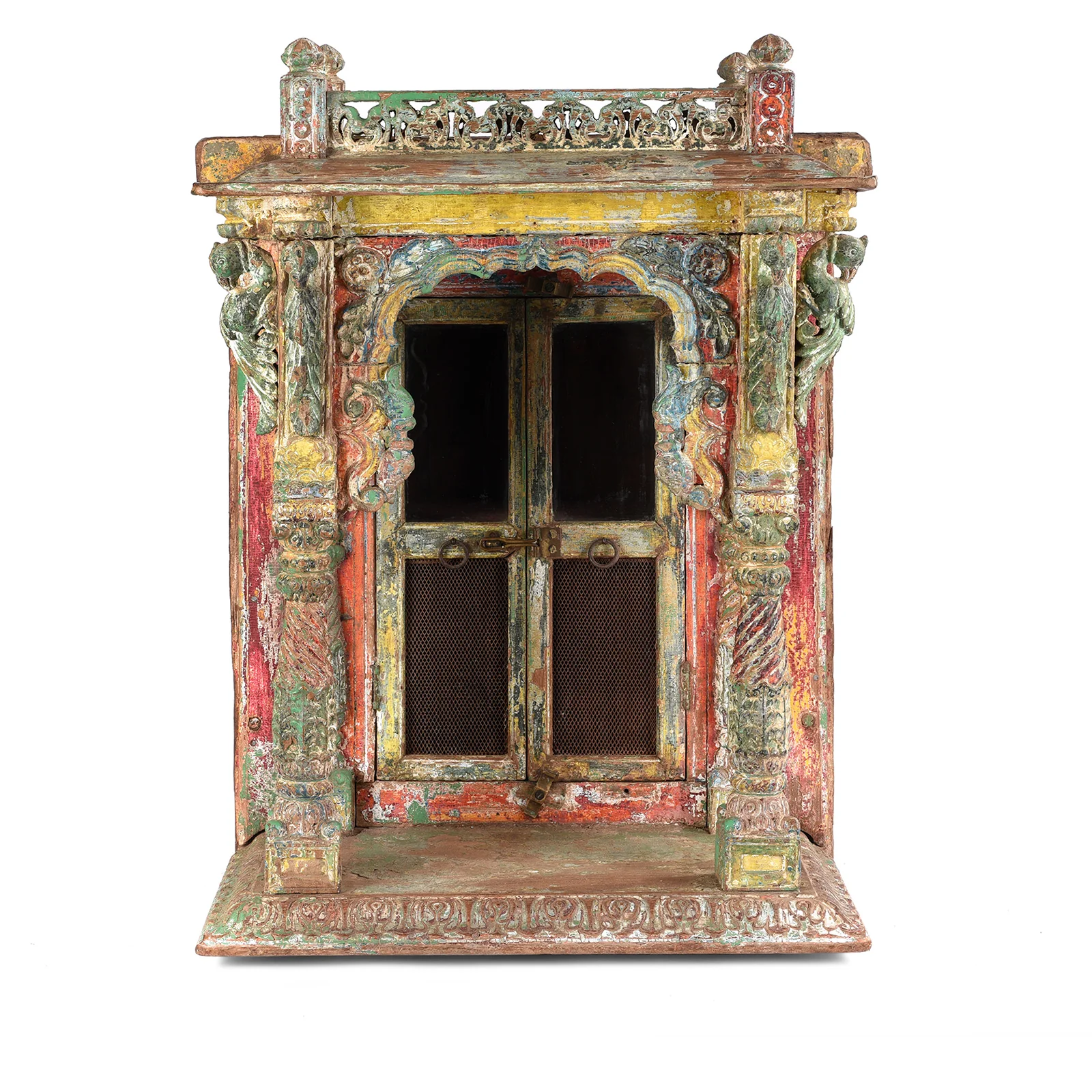 Painted Teak House Shrine From Gujarat - 18th Century