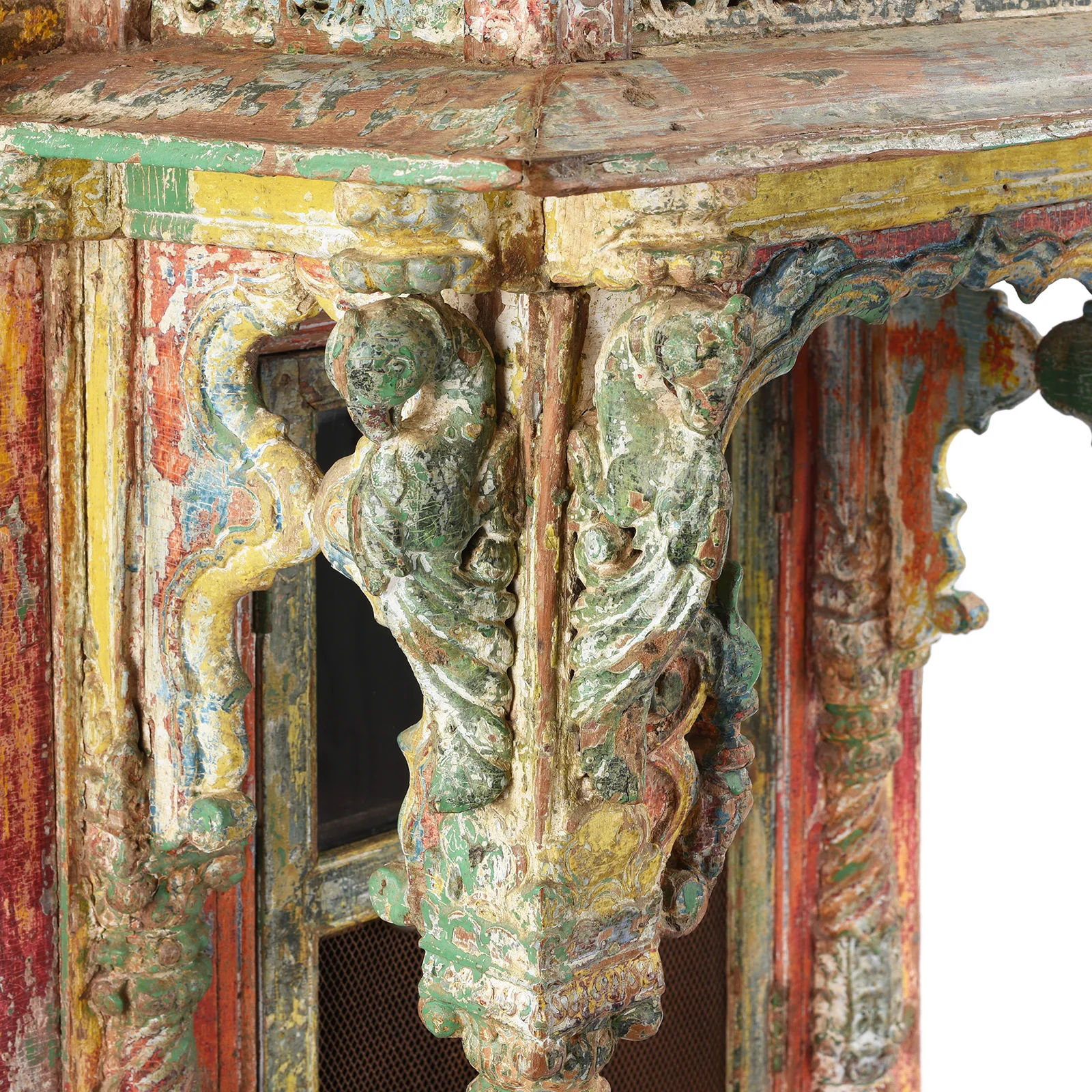 Painted Teak House Shrine From Gujarat - 18th Century - Image 10