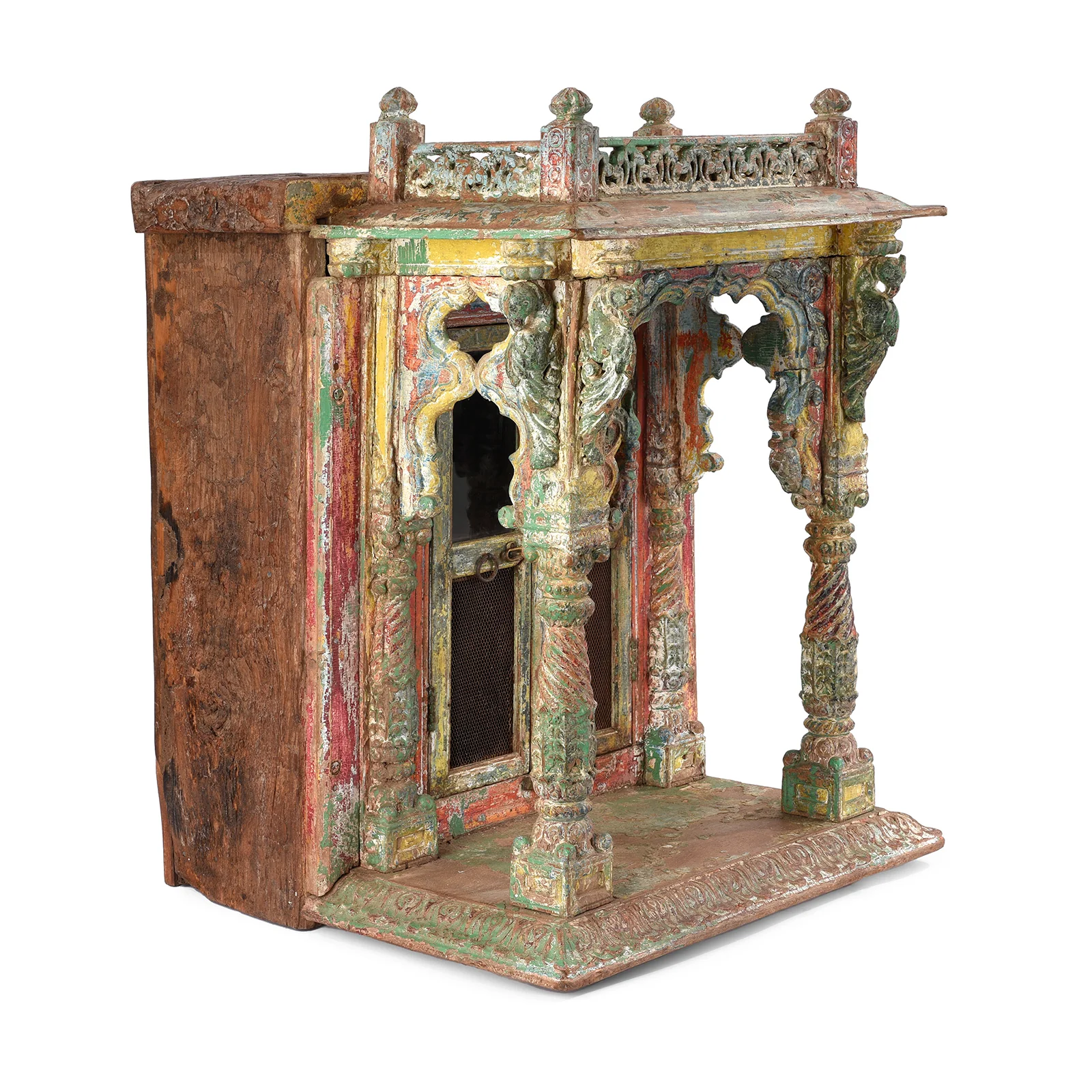 Painted Teak House Shrine From Gujarat - 18th Century - Image 3