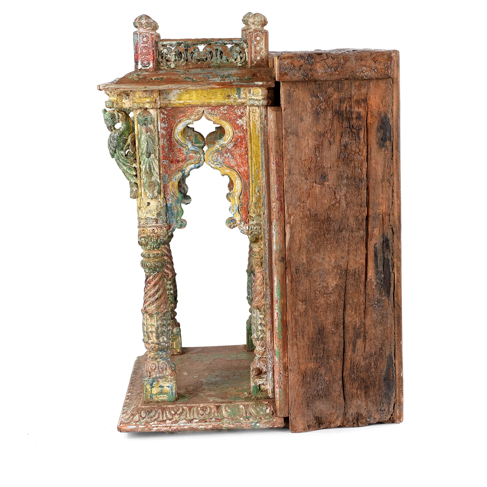 Painted Teak House Shrine From Gujarat - 18th Century - Image 5