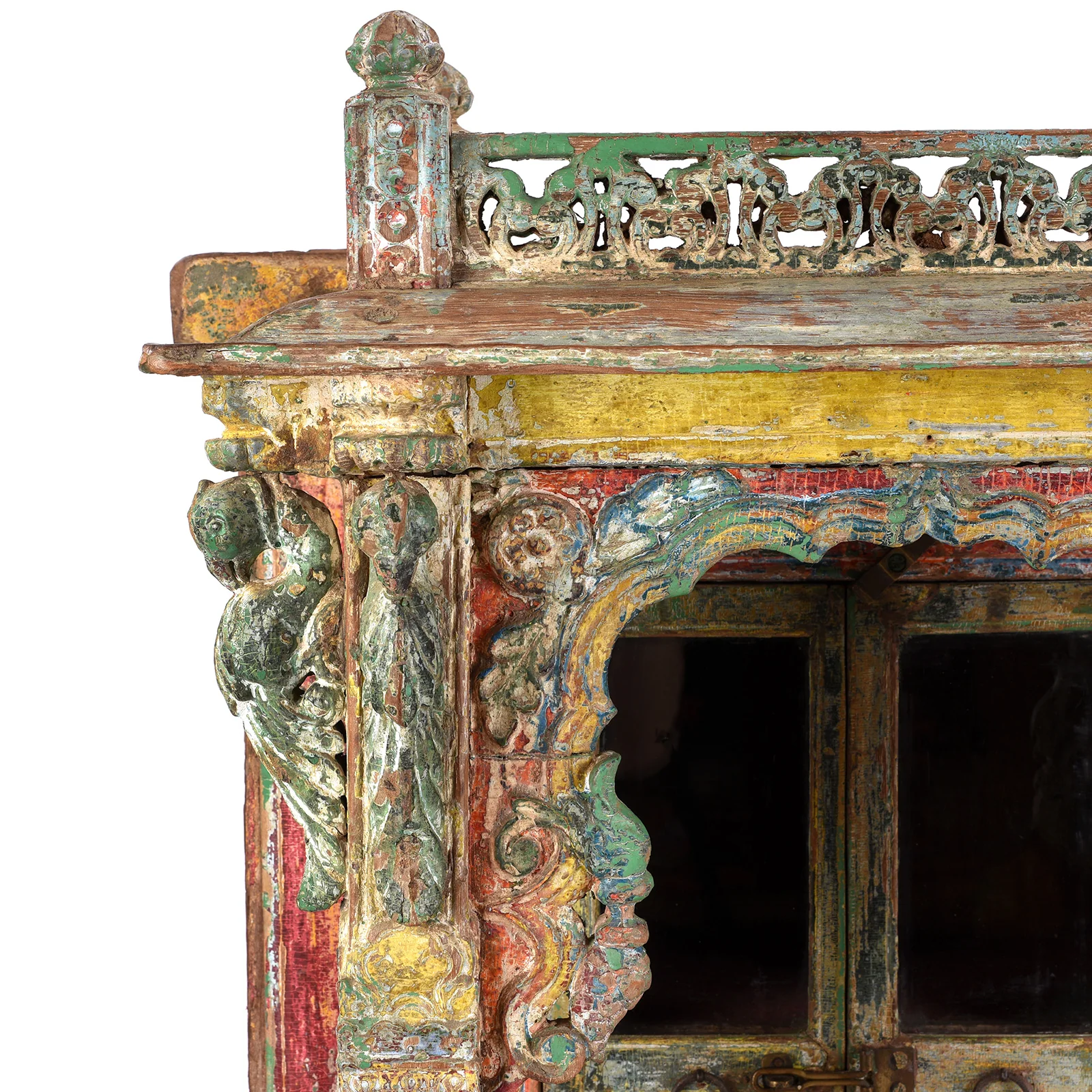Painted Teak House Shrine From Gujarat - 18th Century - Image 7