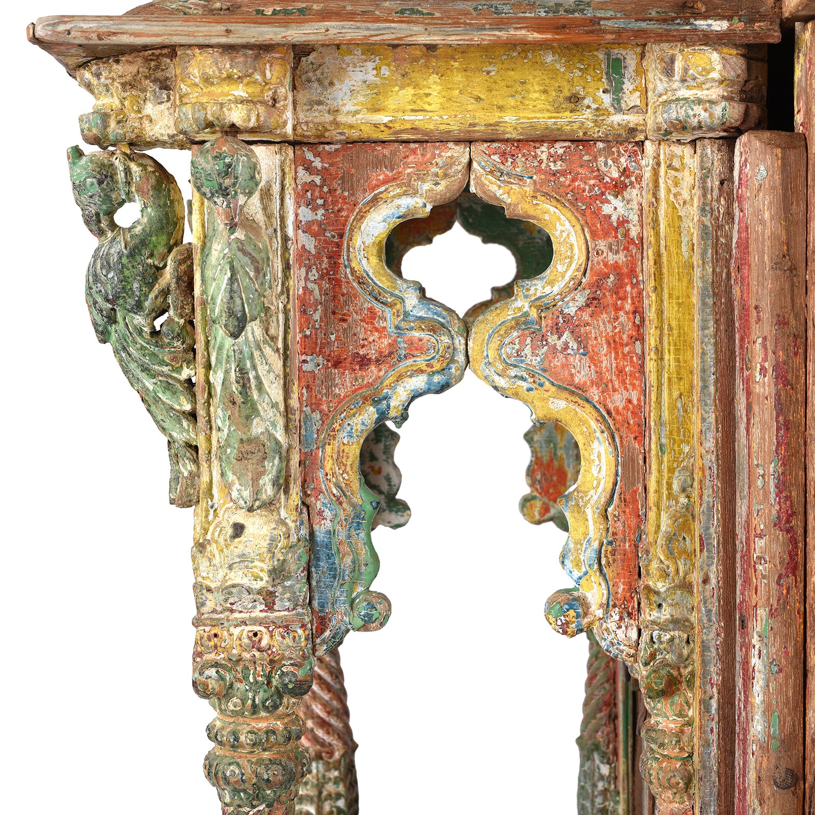 Painted Teak House Shrine From Gujarat - 18th Century - Image 9
