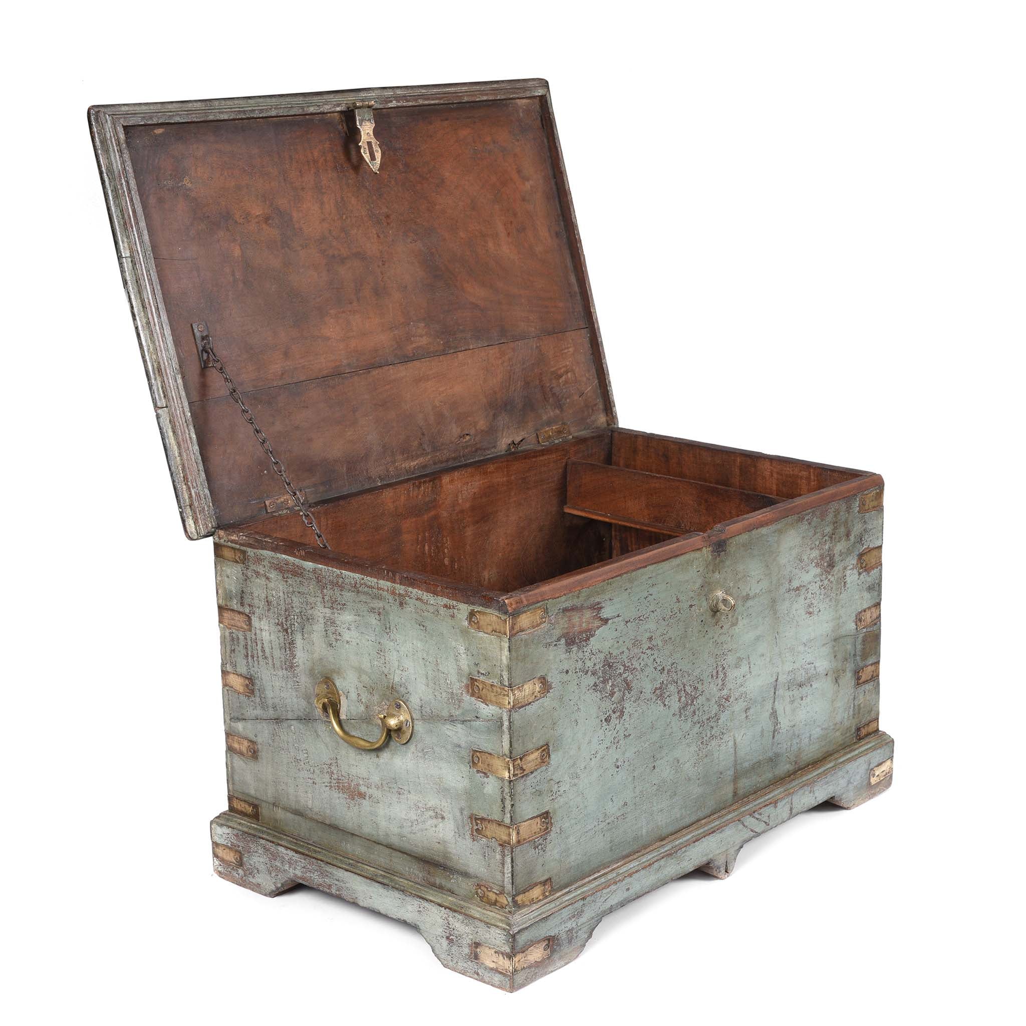 Painted Teak Indian Chest From Gujarat -19thC - Image 4