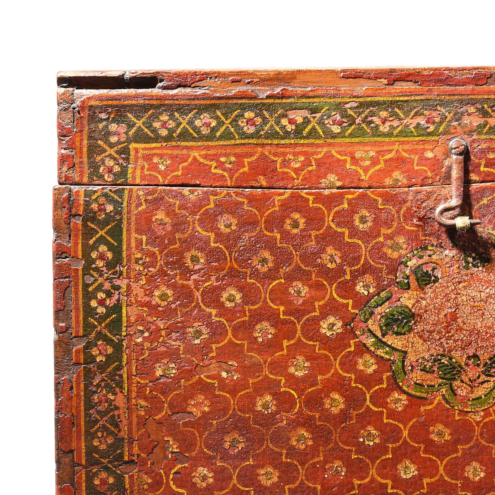 Painted Teak Jain Prayer Book Box From Gujarat - 19thC - Image 3