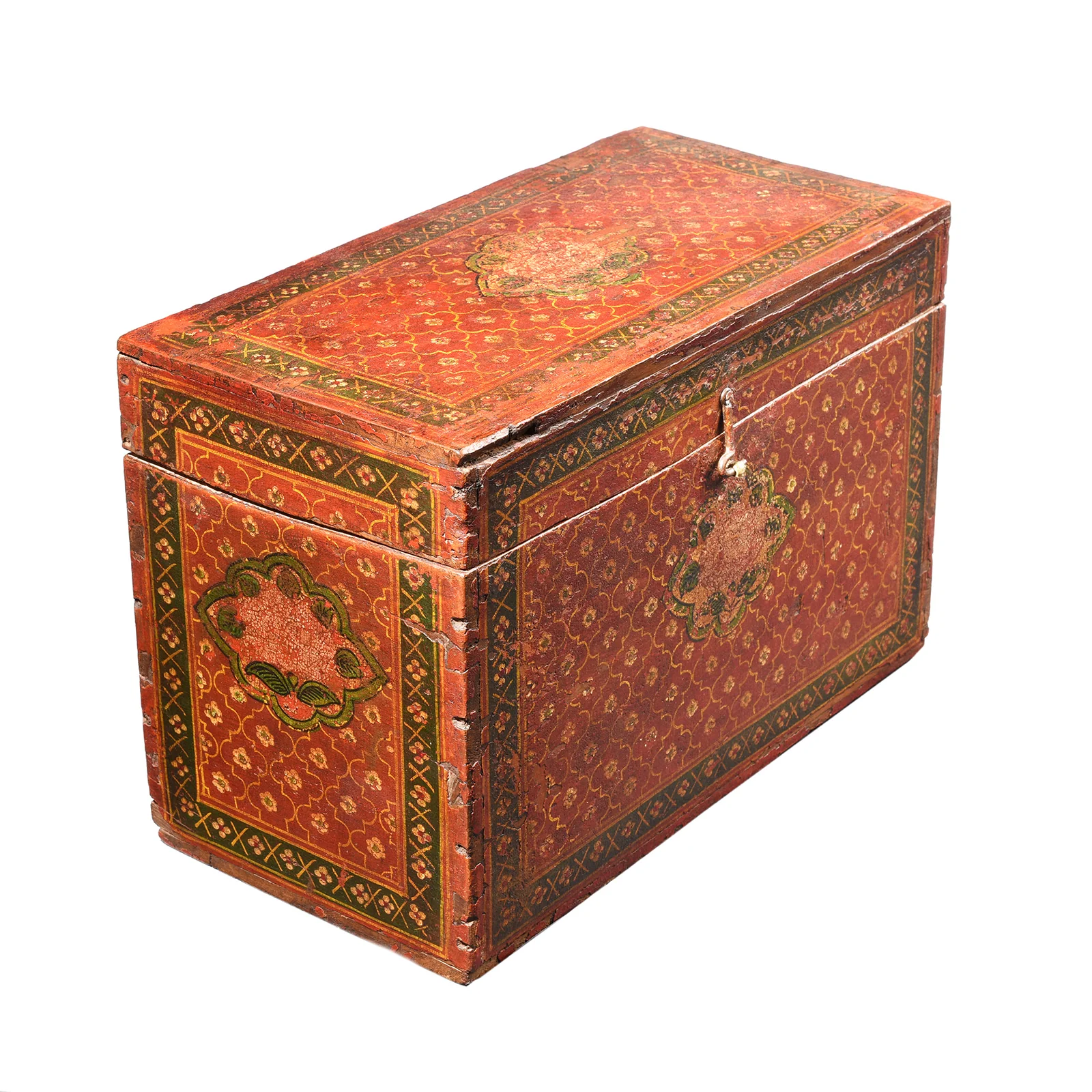 Painted Teak Jain Prayer Book Box From Gujarat - 19thC - Image 4