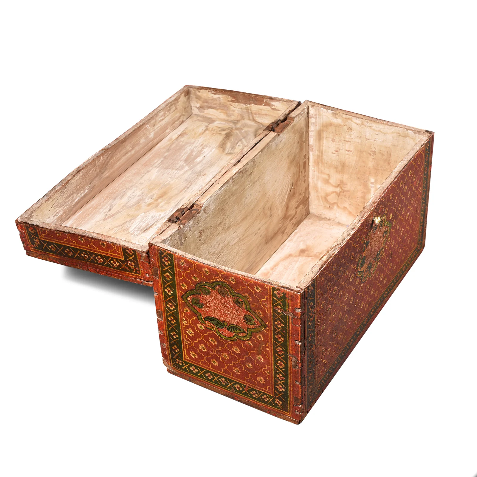 Painted Teak Jain Prayer Book Box From Gujarat - 19thC - Image 5