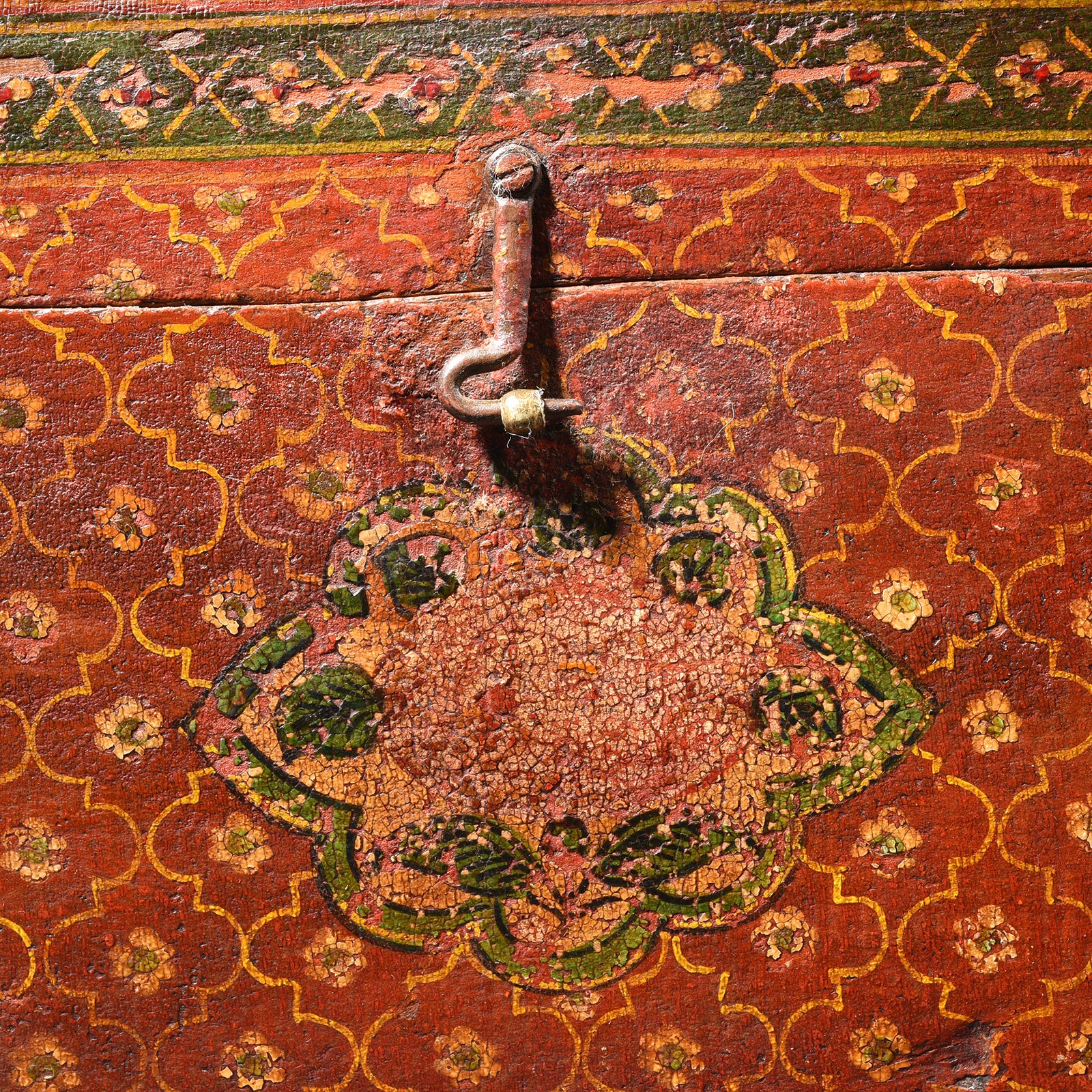 Painted Teak Jain Prayer Book Box From Gujarat - 19thC - Image 6