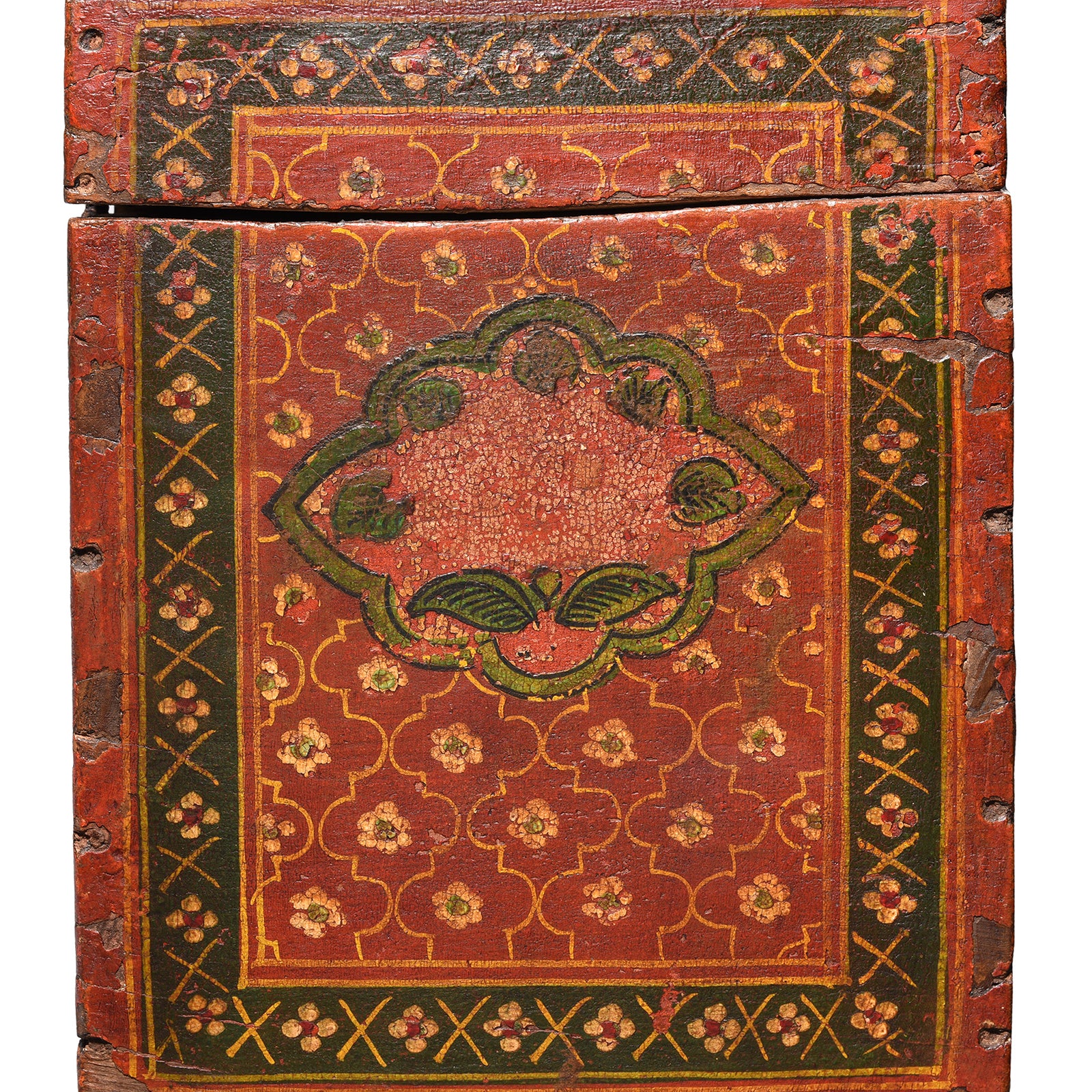 Painted Teak Jain Prayer Book Box From Gujarat - 19thC - Image 7