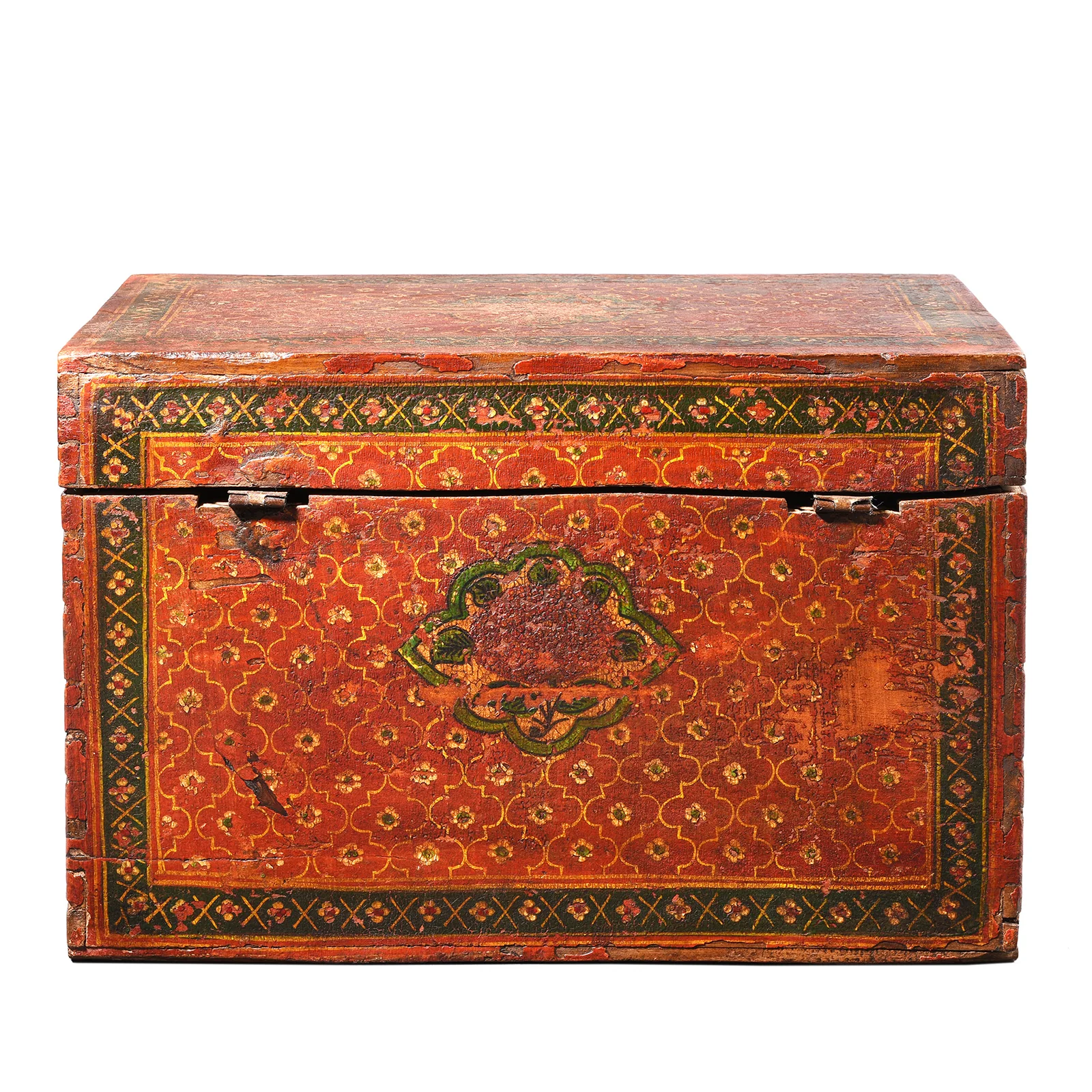 Painted Teak Jain Prayer Book Box From Gujarat - 19thC - Image 8